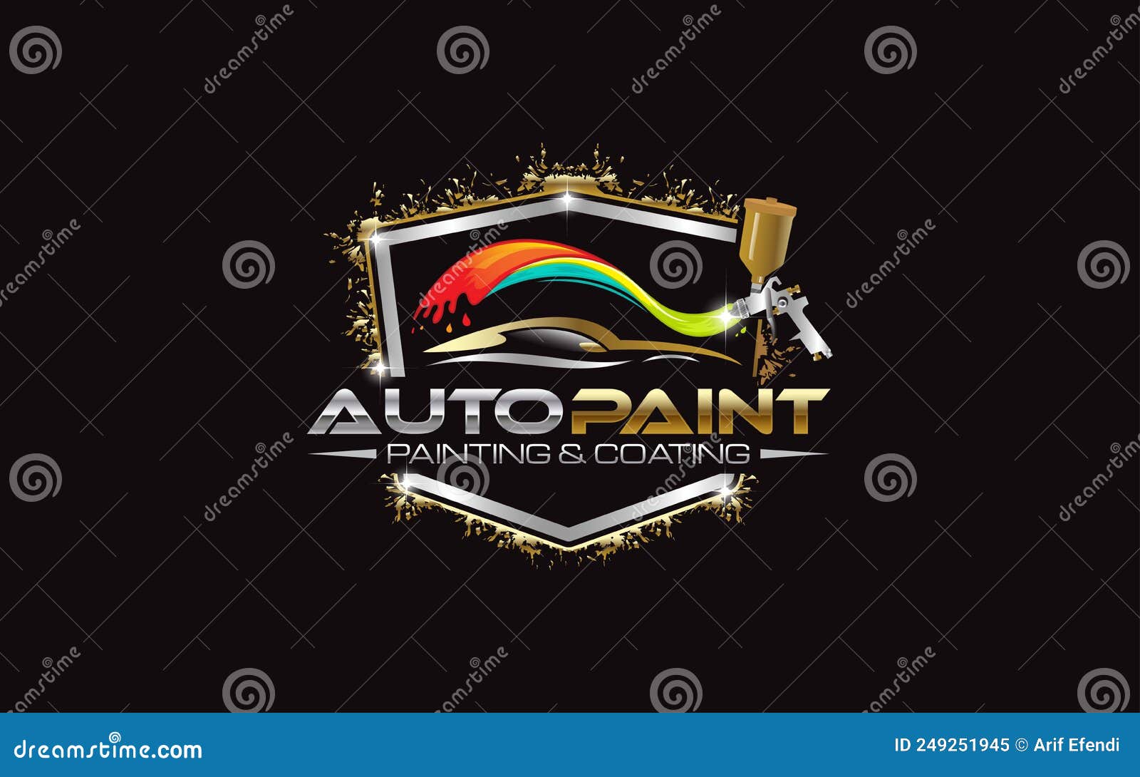 Illustration Graphic Vector of Auto Car Painting Logo Design Template
