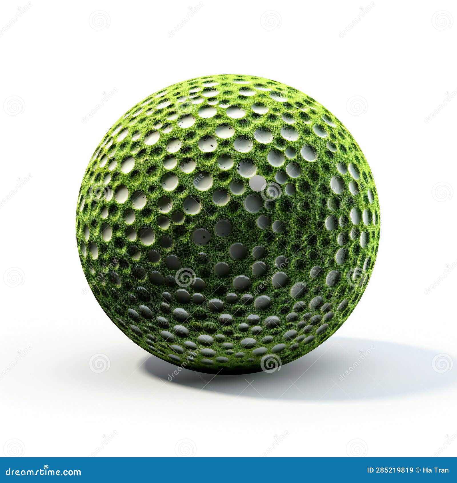 Green Golf Ball Isolated on a White Background Stock Illustration