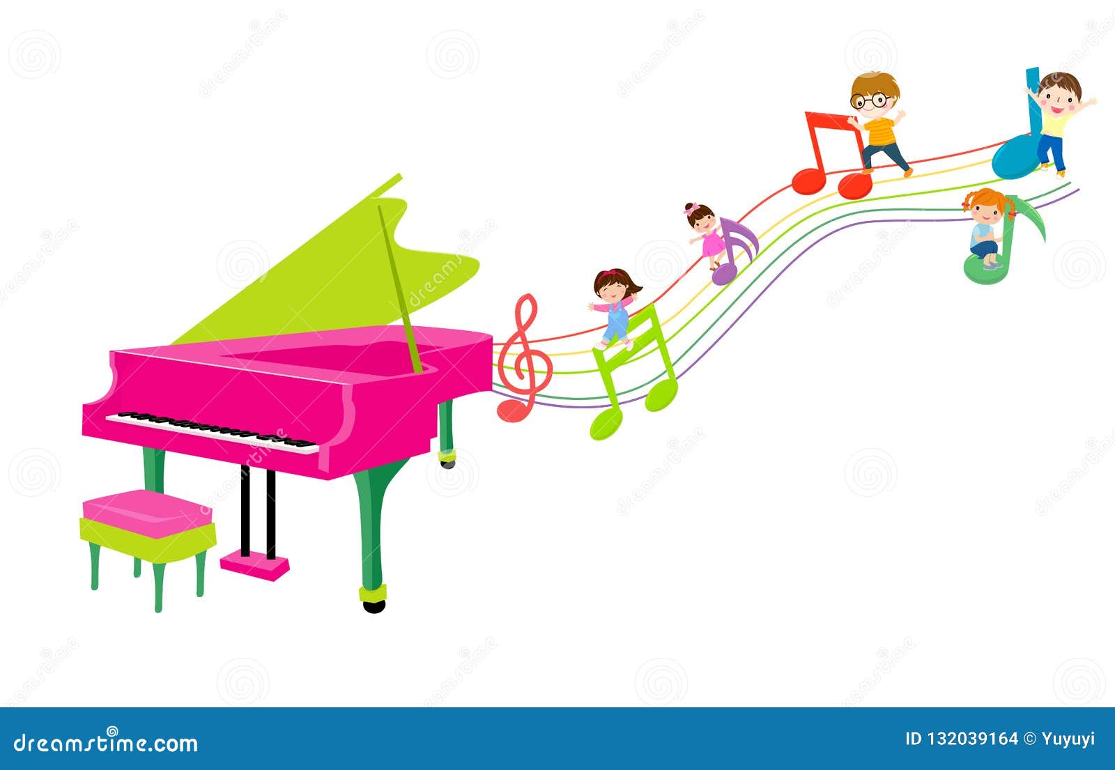 Calificación Mendicidad Incesante Group of Kids and piano stock vector. Illustration of song - 132039164