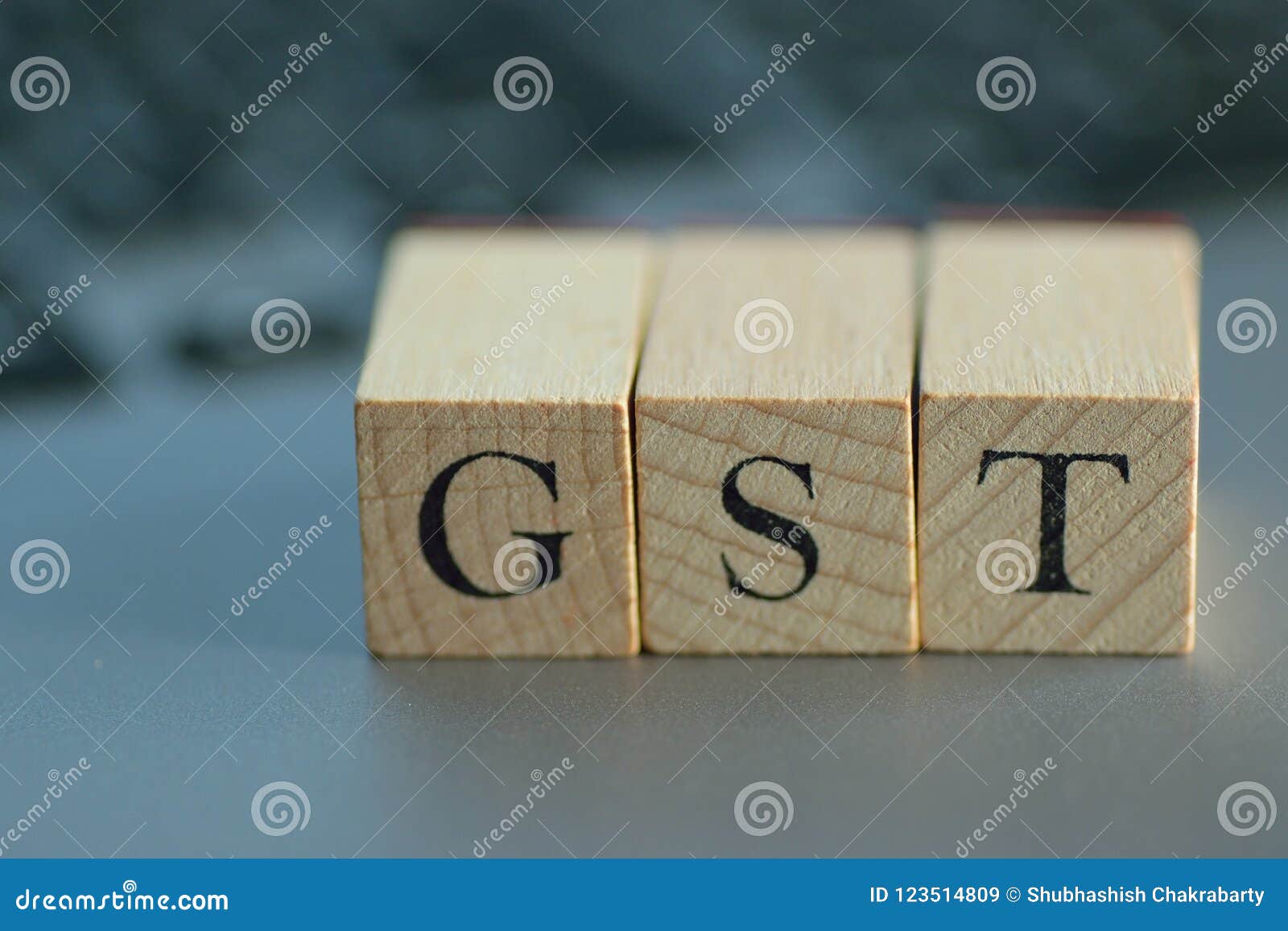 Illustration GST Written On Wooden Blocks Stock Illustration