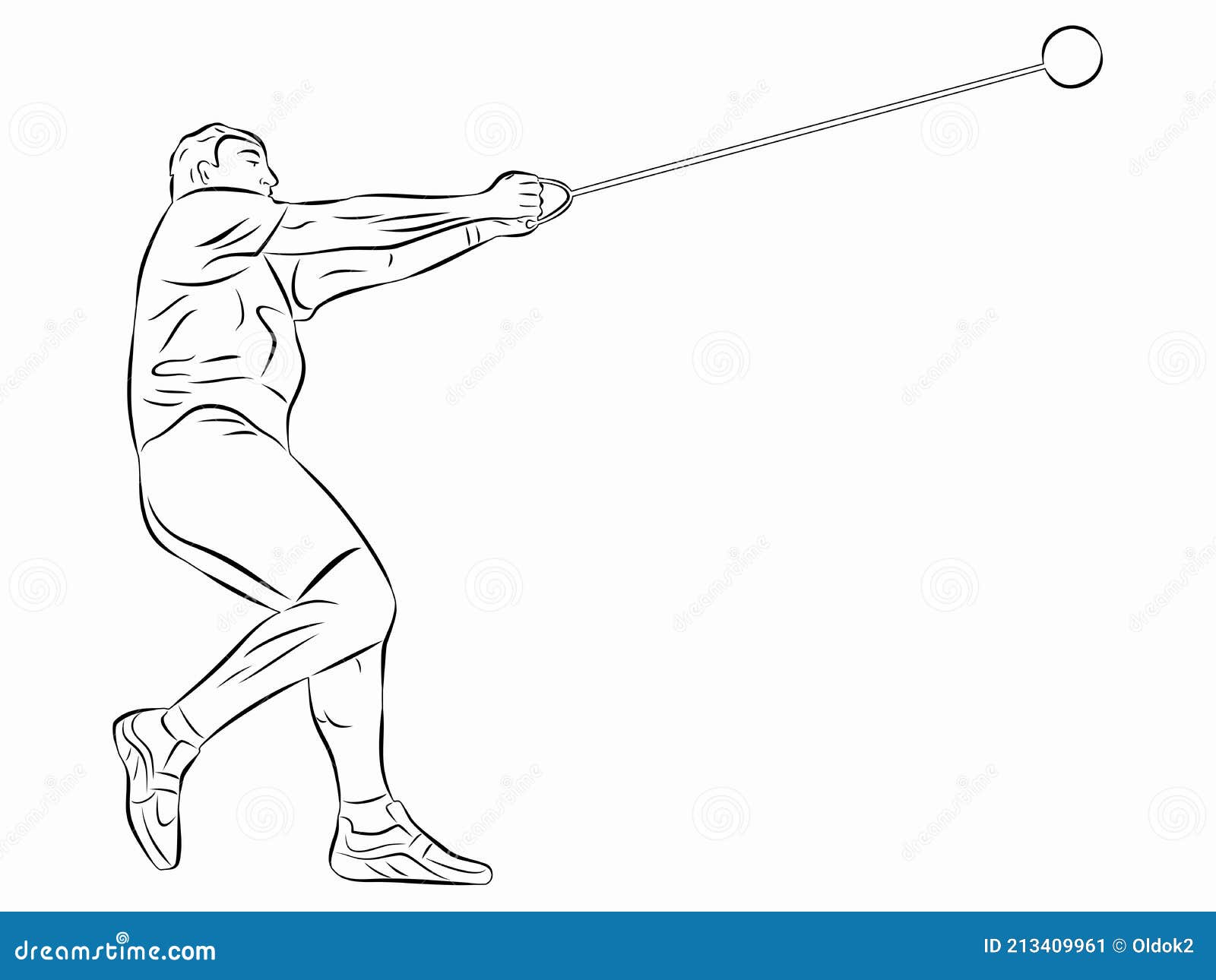 Illustration of Hammer Thrower , Vector Drawing Stock Vector
