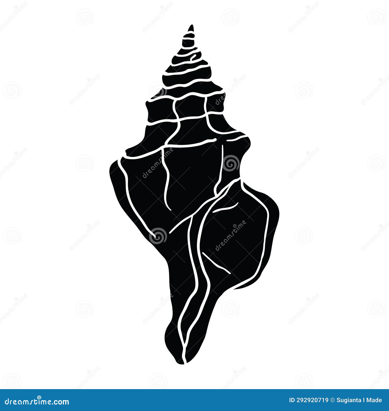 hand drawing style of seashell icon 