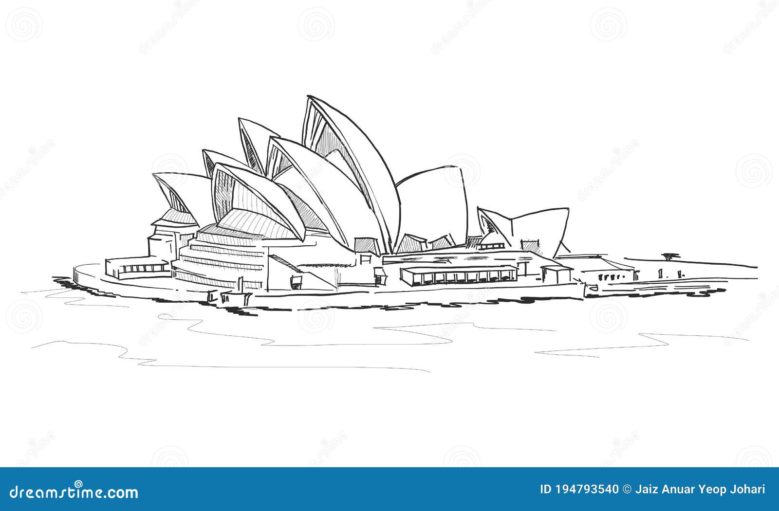 How To Draw Sydney Opera House Step by Step - YouTube