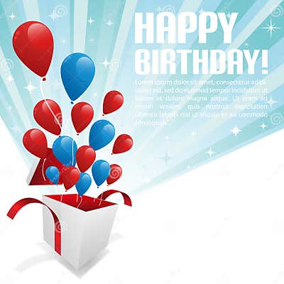 Illustration for Happy Birthday Card with Balloons Stock Vector ...