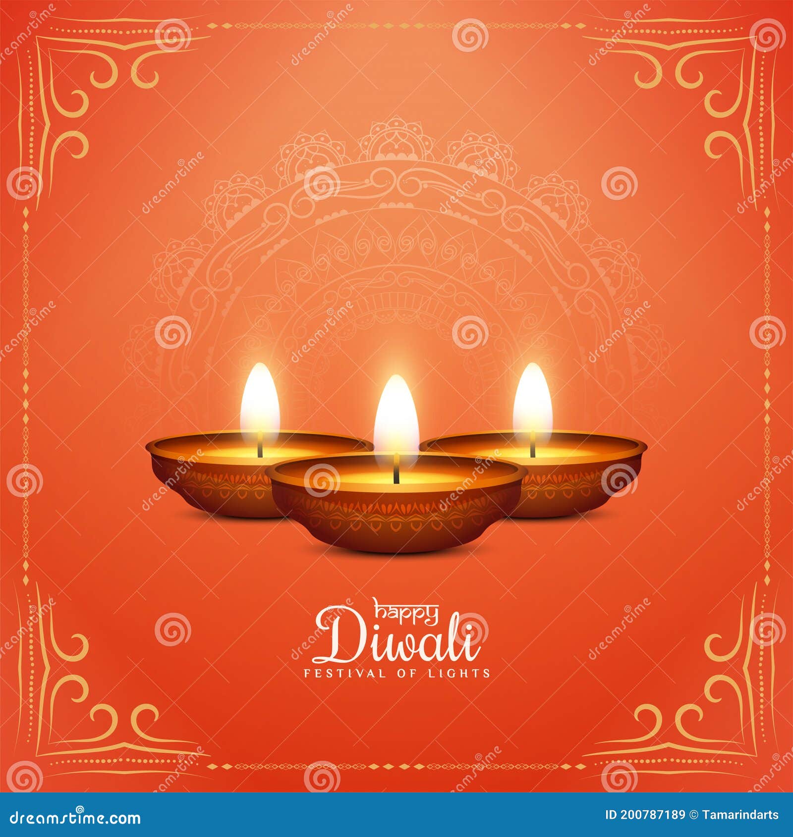 Diwali background with floral ornaments free vectors UI Download