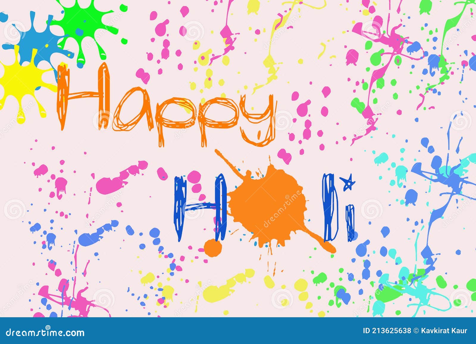 Illustration of Happy Holi on Abstract Watercolour Background with Splashes  Stock Illustration - Illustration of creative, color: 213625638