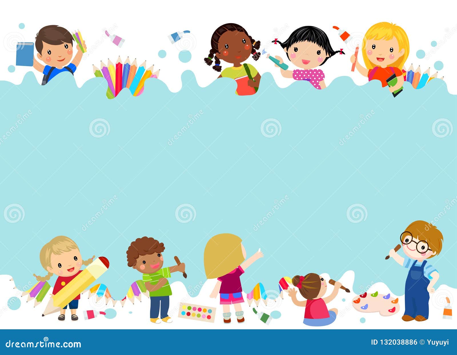 Kids With Pencils Clip Art  Clip art, Kids graphics, School wall art