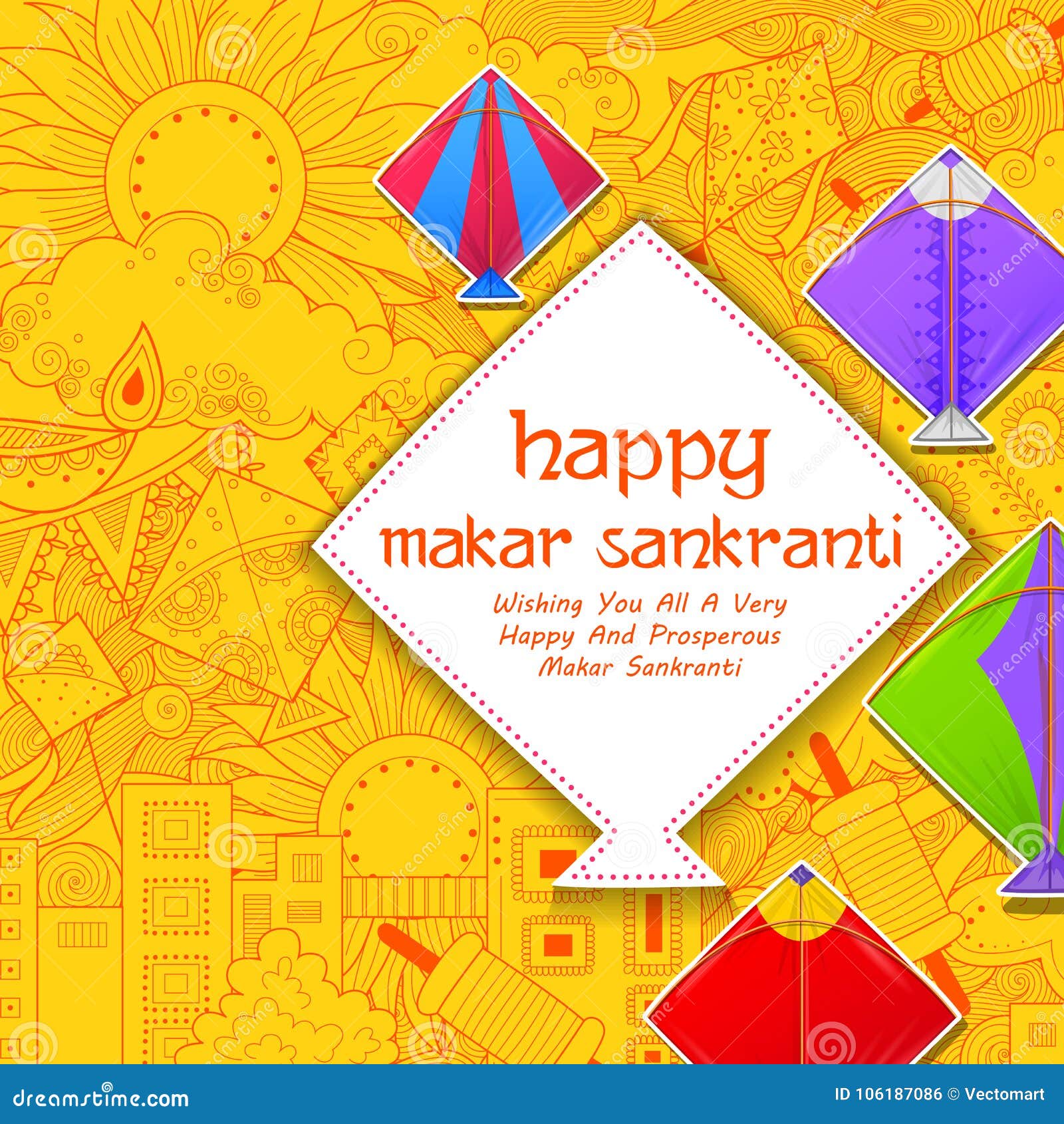 Happy Makar Sankranti Wallpaper with Colorful Kite String Stock Vector -  Illustration of editable, competition: 106187086