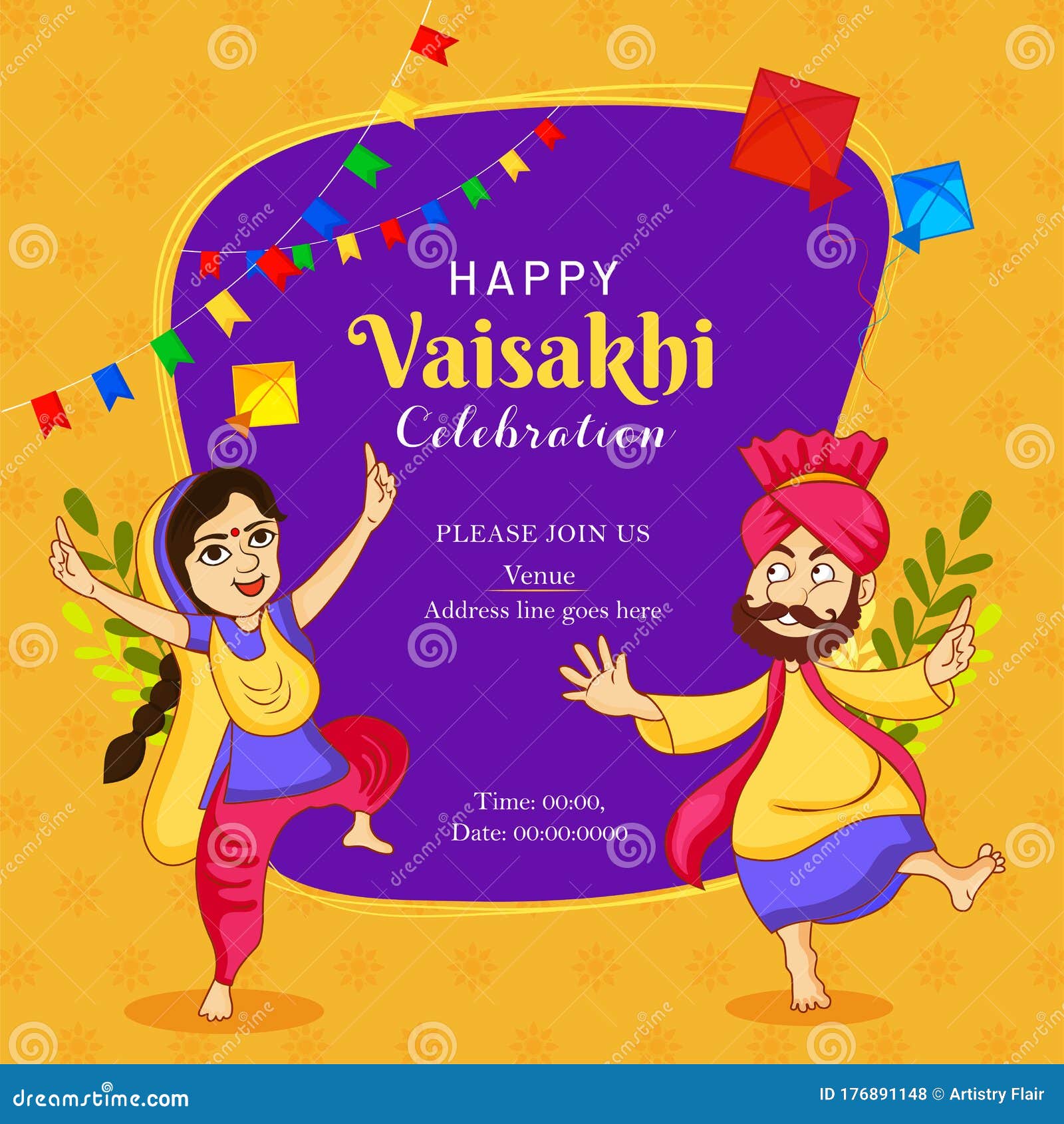 Illustration of Happy Vaisakhi Punjabi Festival Celebration Background ...