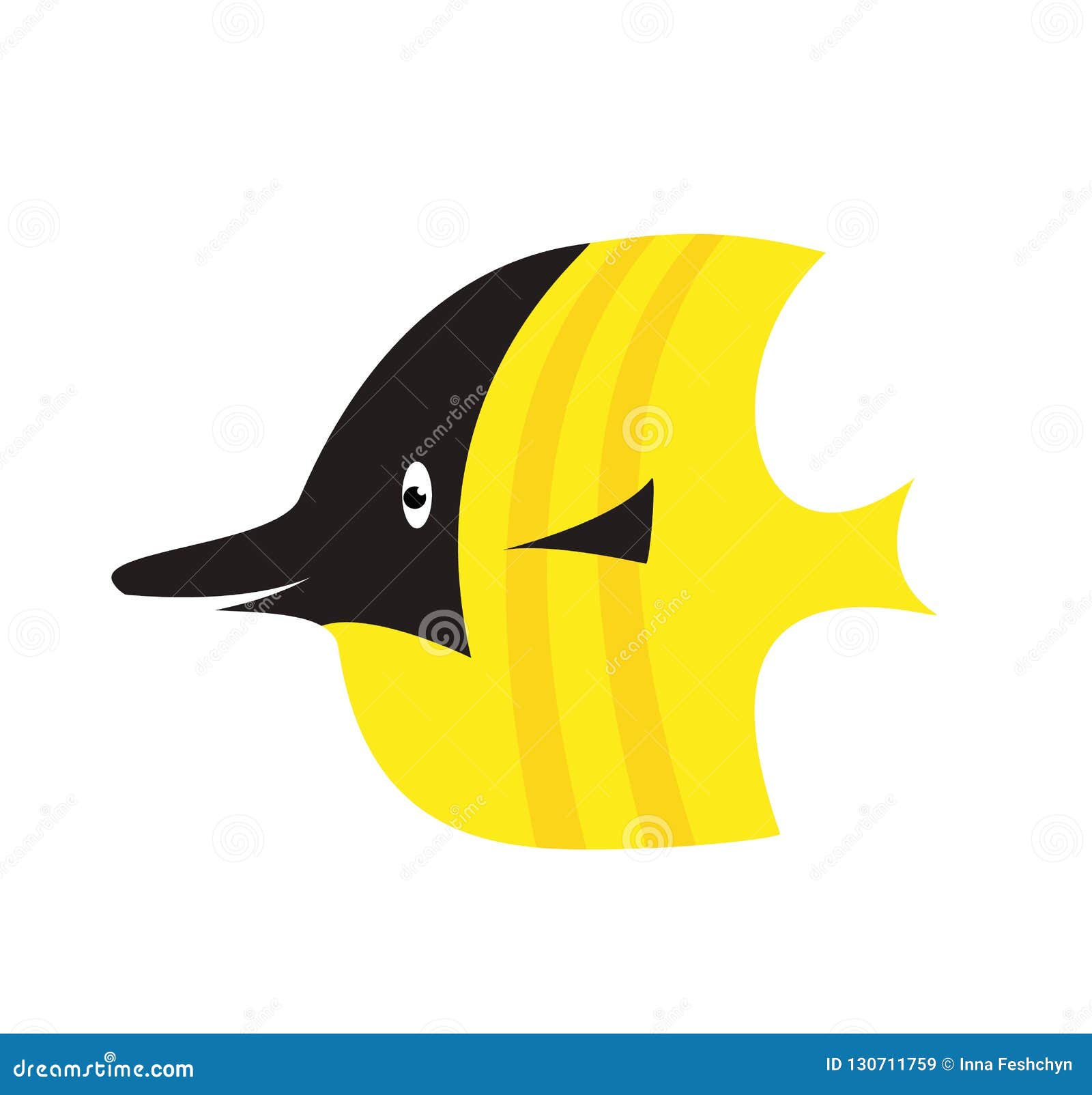An Illustration Of A Happy Yellow Cartoon Fish Character