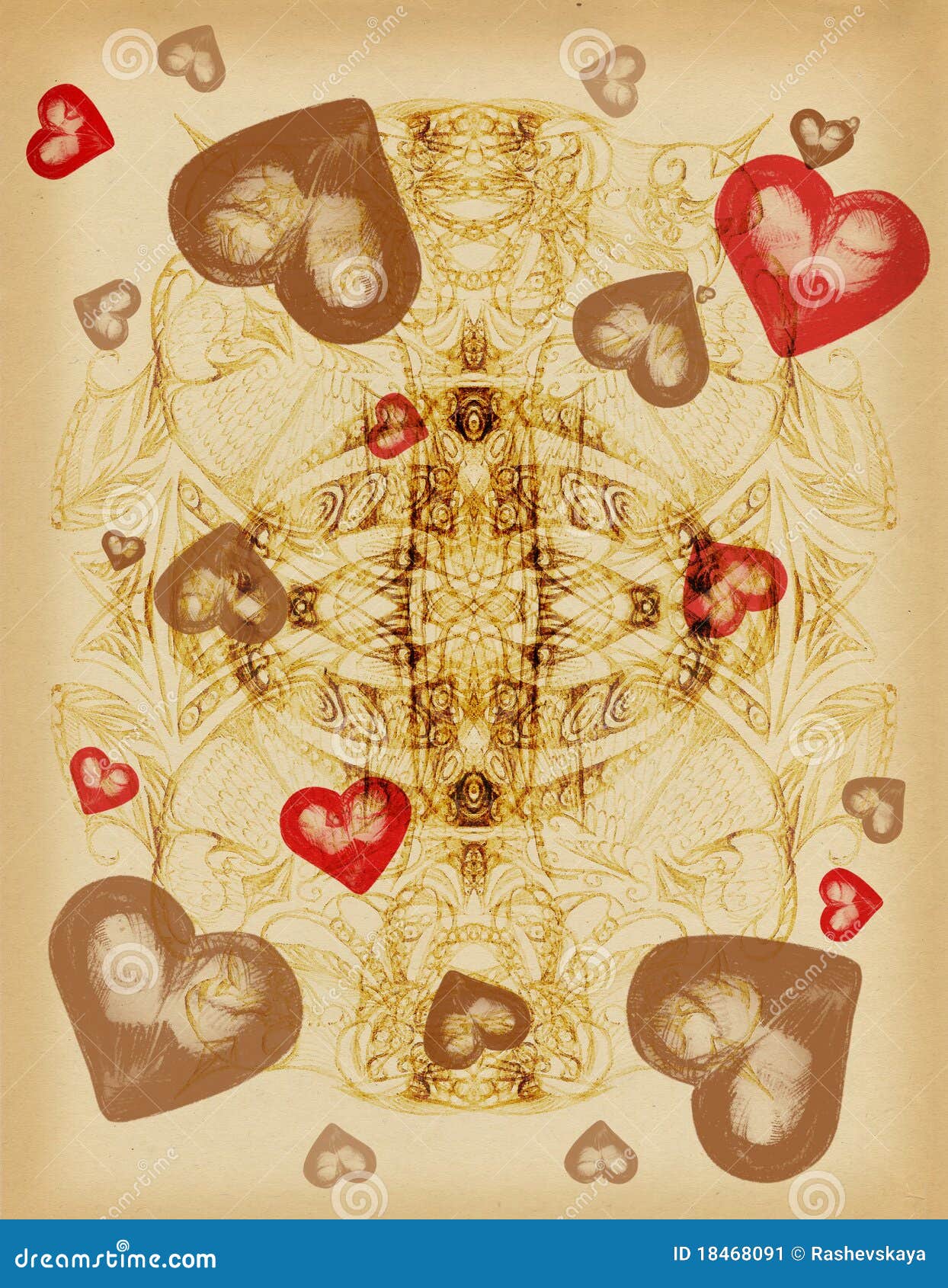Background grunge - illustration with Heart