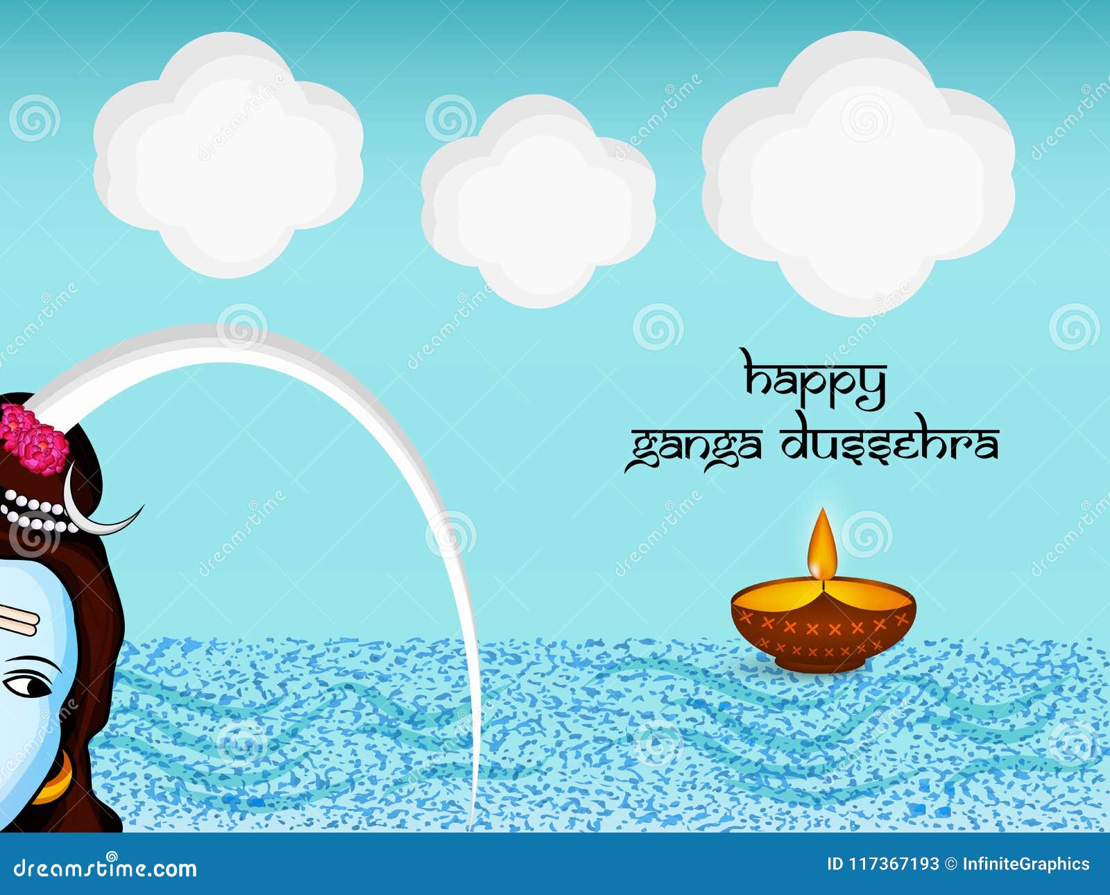 Illustration of Hindu Festival Ganga Dussehra Background Stock ...