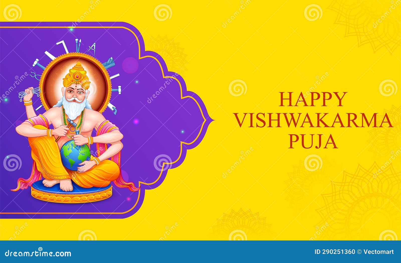 hindu god vishwakarma, an architect, and divine engineer of universe building the world