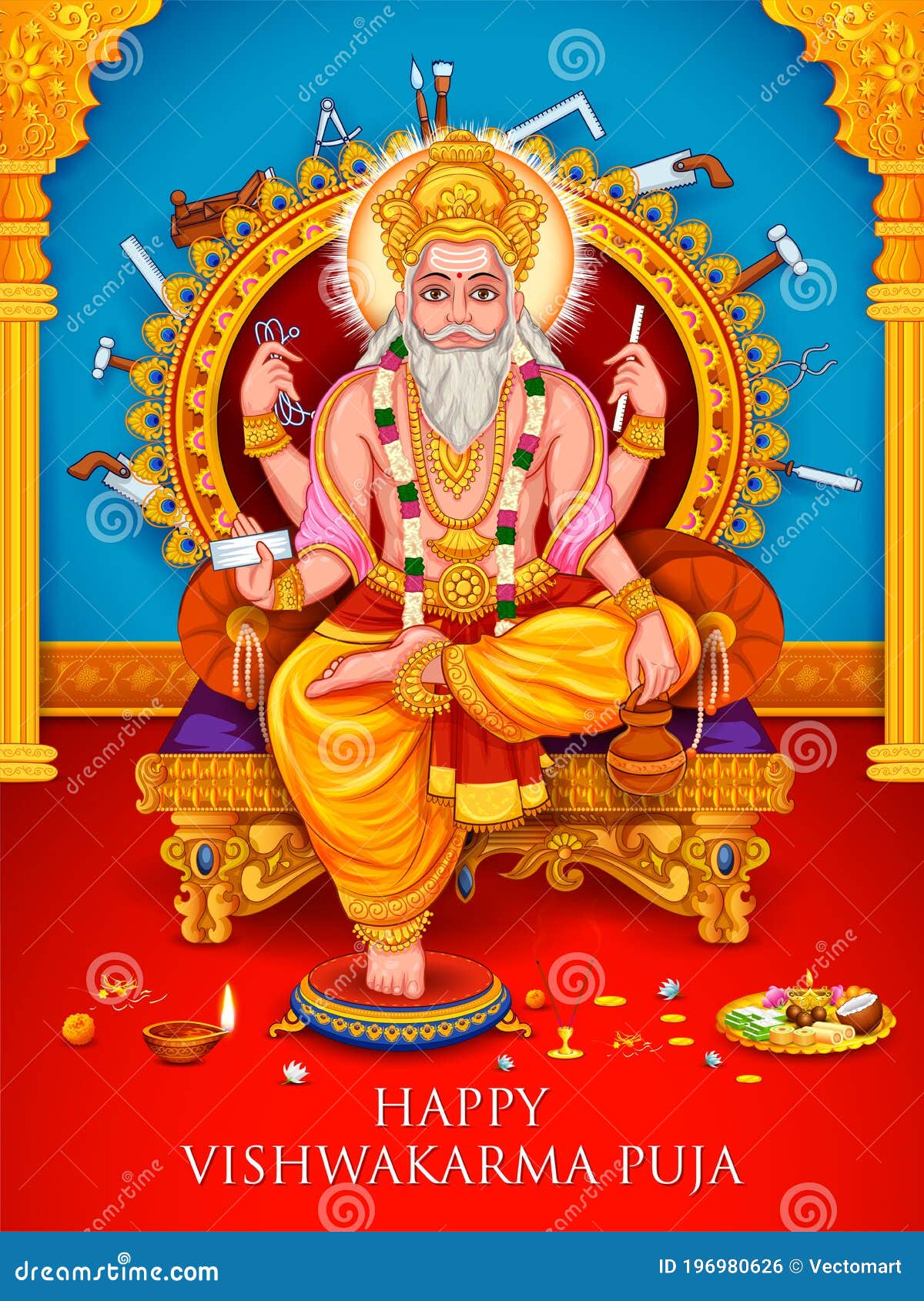 hindu god vishwakarma, an architect, and divine engineer of universe