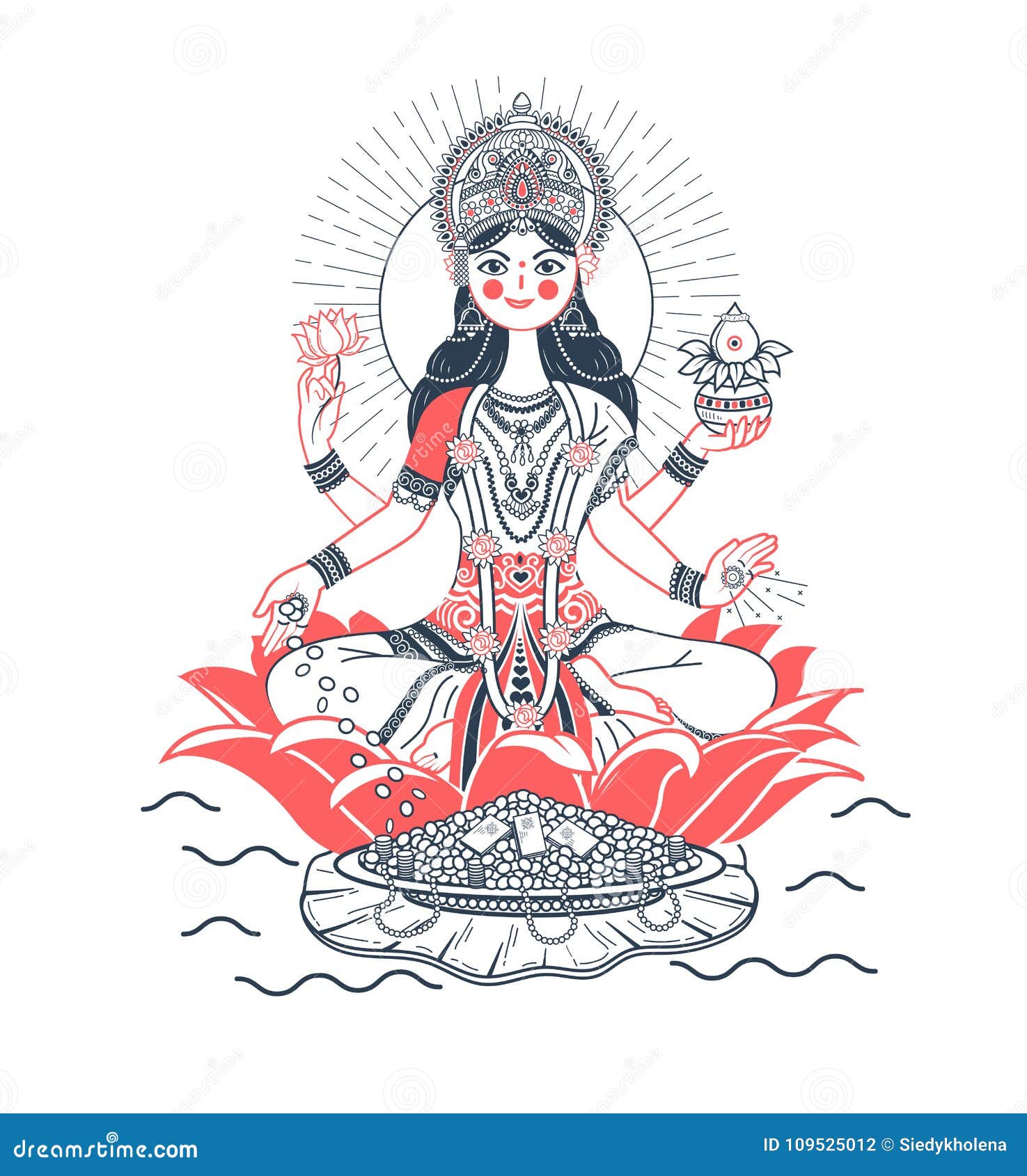Beautiful celebration happy dhanteras on goddess maa lakshmi card  background 12051597 Vector Art at Vecteezy