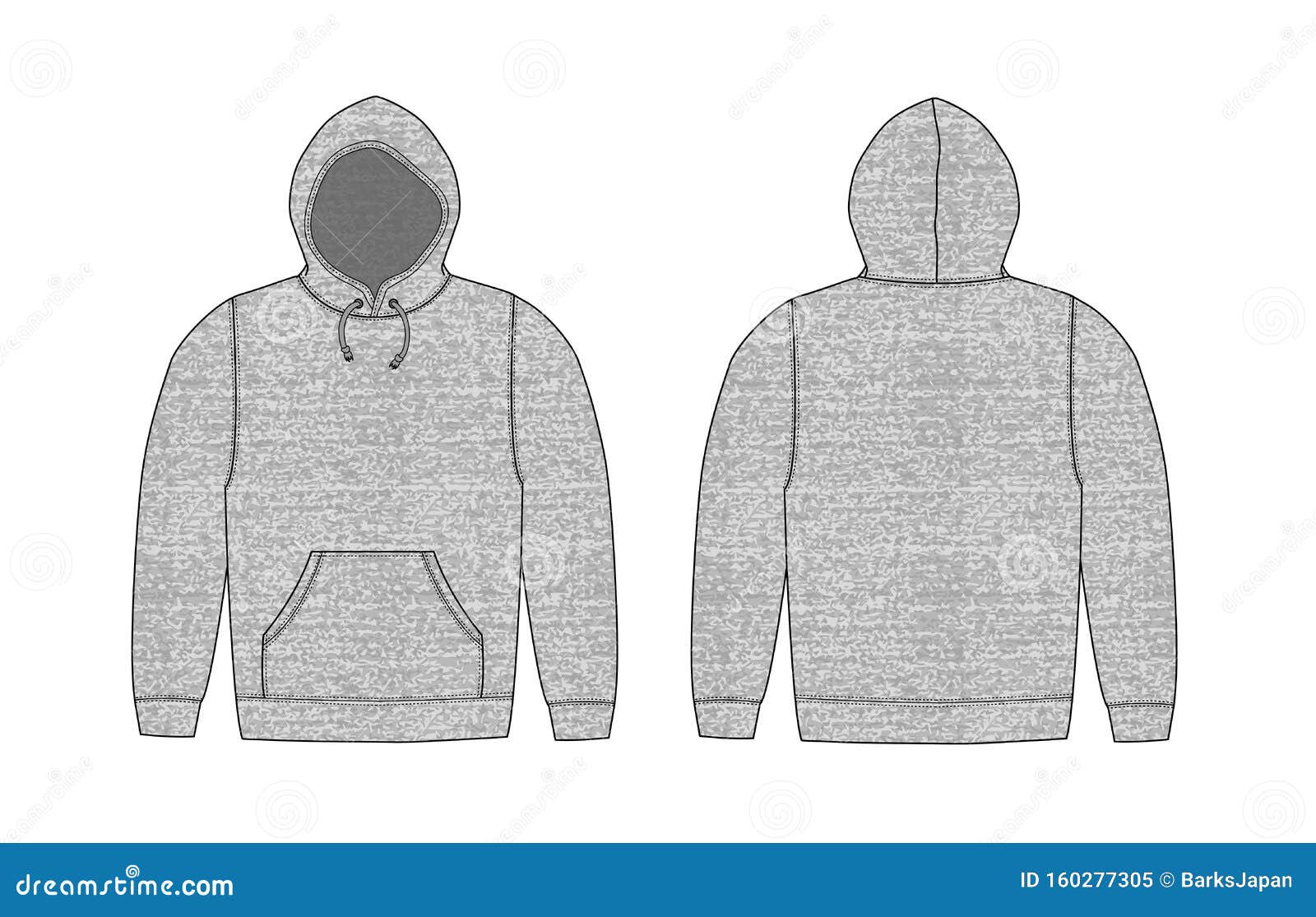 Vector Illustration of Hoodie / Heather Gray Stock Vector ...