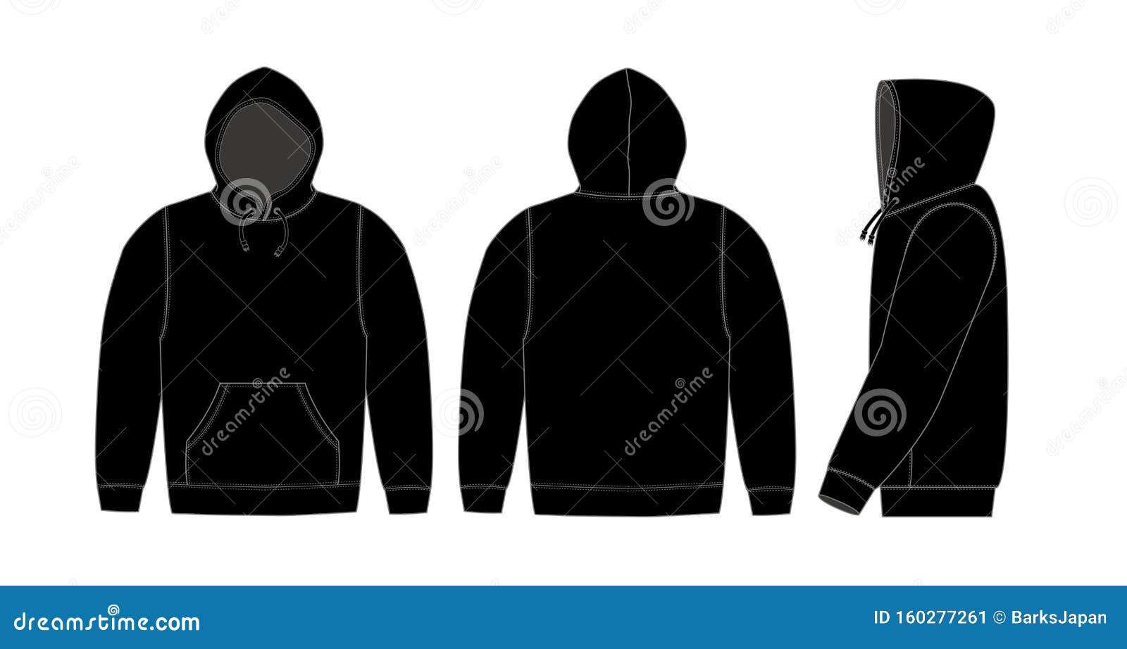 Download Illustration Of Hoodie Hooded Sweatshirt With Side View ...