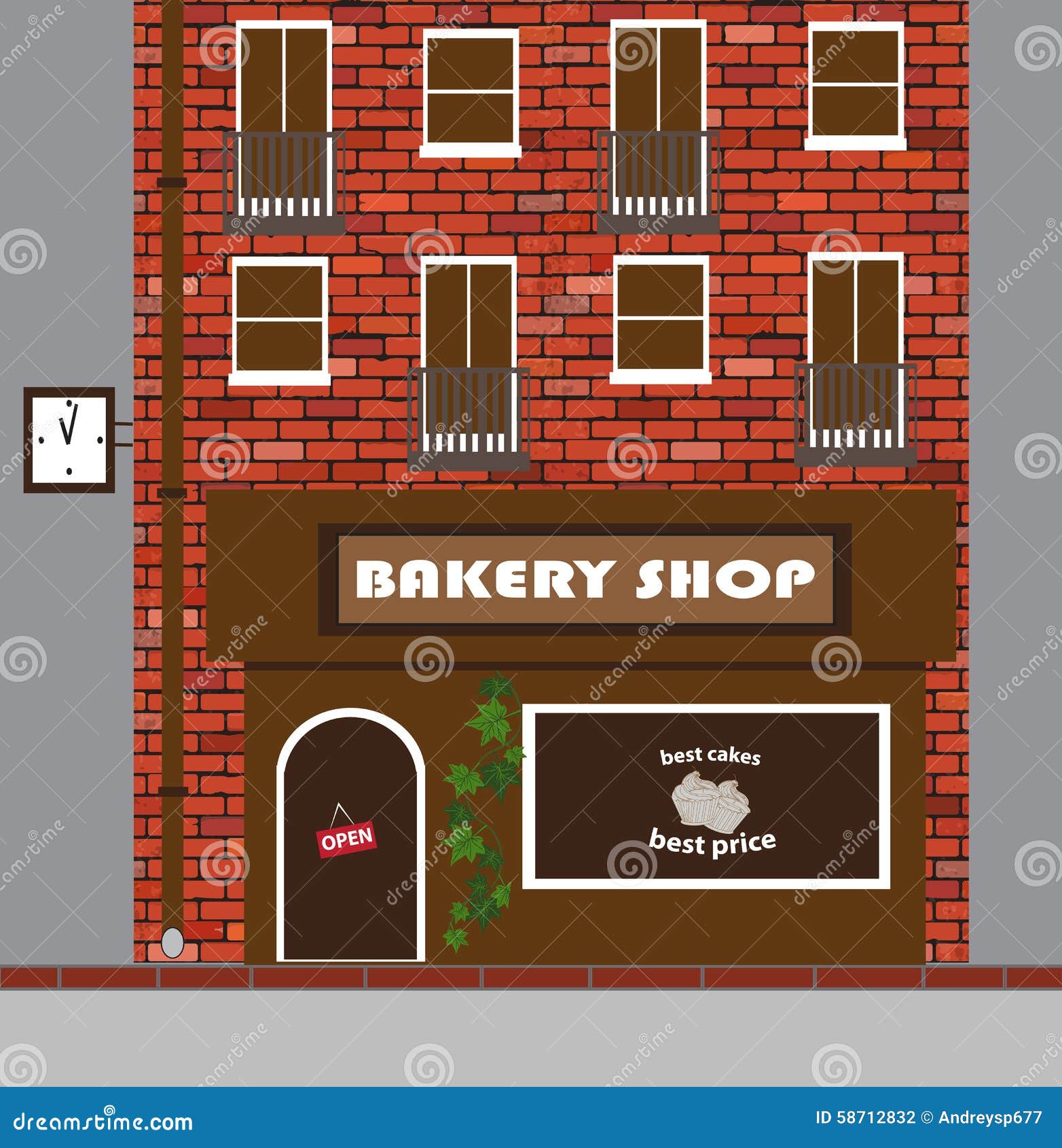 Illustration of a House with a Bakery Stock Illustration Illustration