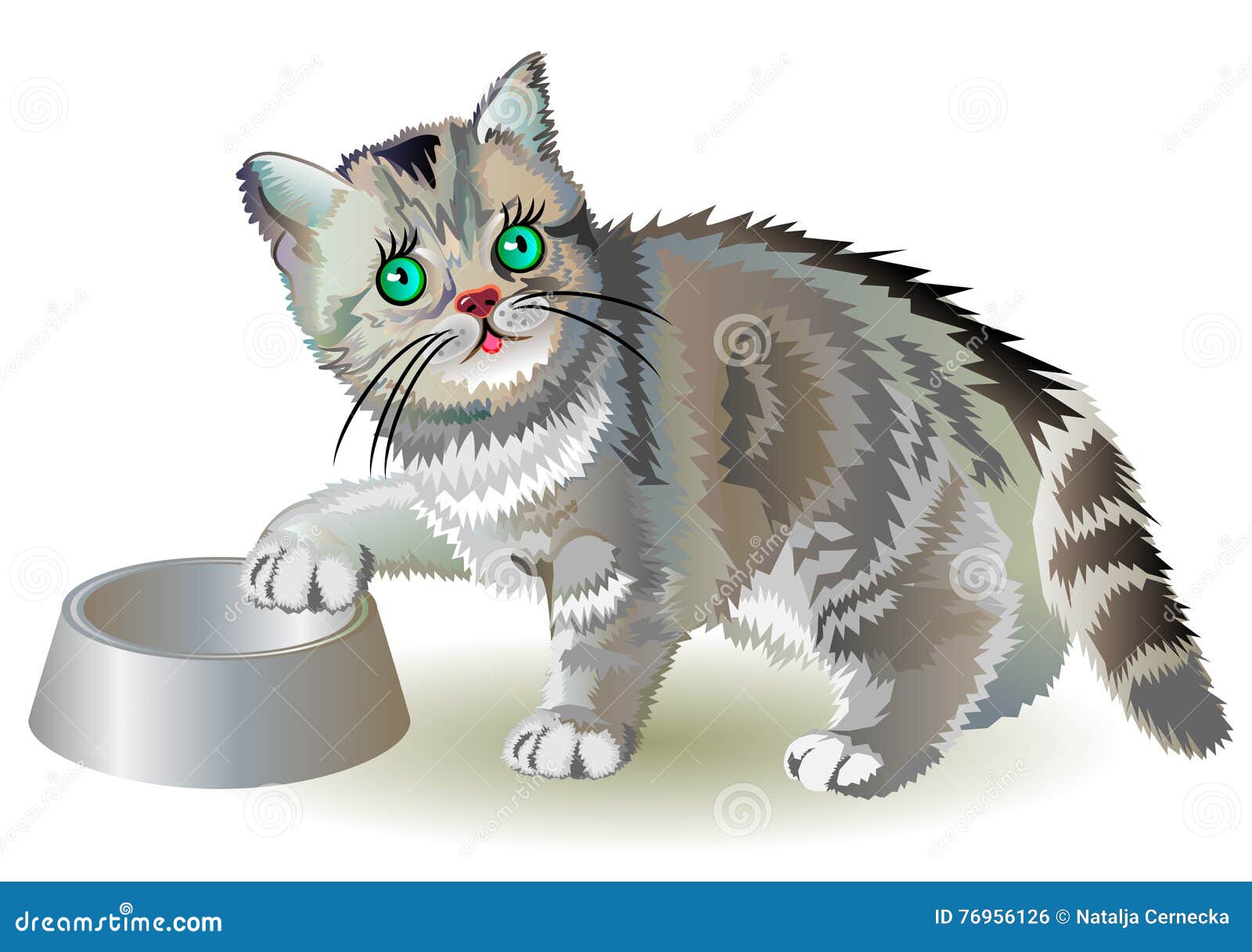 Illustration of Hungry Little Kitten. Stock Vector - Illustration of diet, animal: 76956126 Illustration of Hungry Little Kitten. Stock Vector - Illustration of diet, animal: 76956126