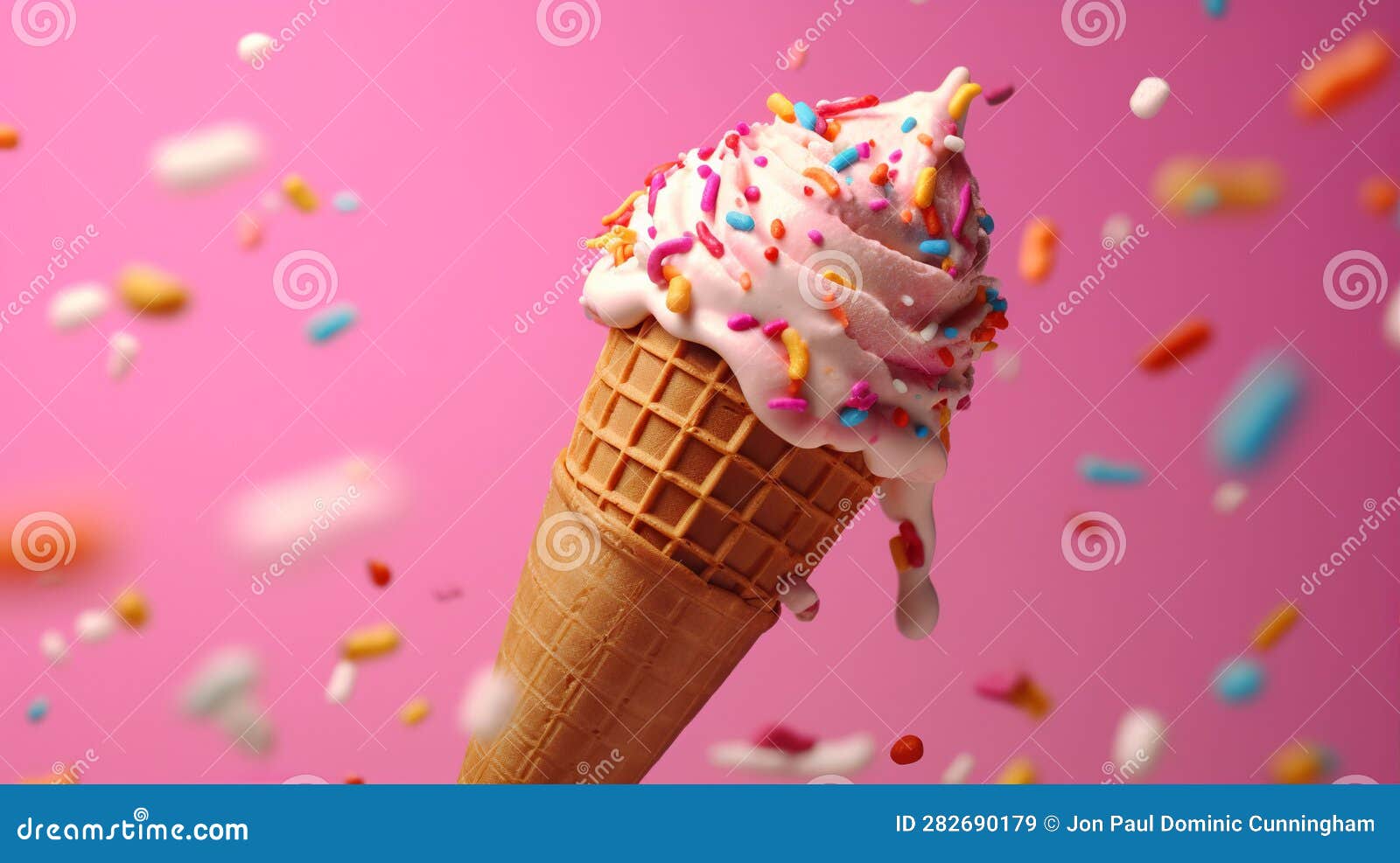 An Illustration of an Ice Cream Cone with Hundreds and Thousands ...