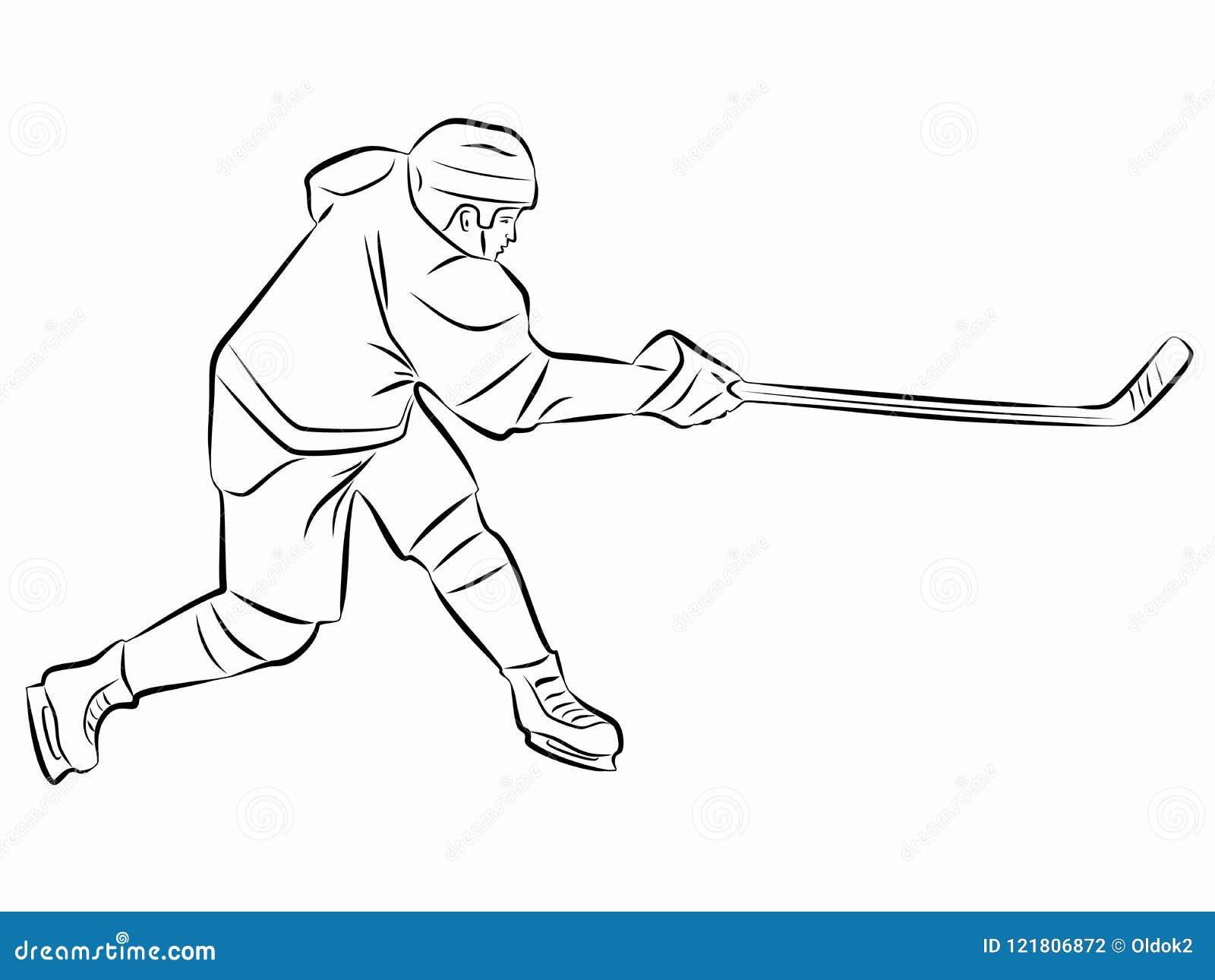 Illustration Ice Hockey Player, Vector Draw Stock Vector