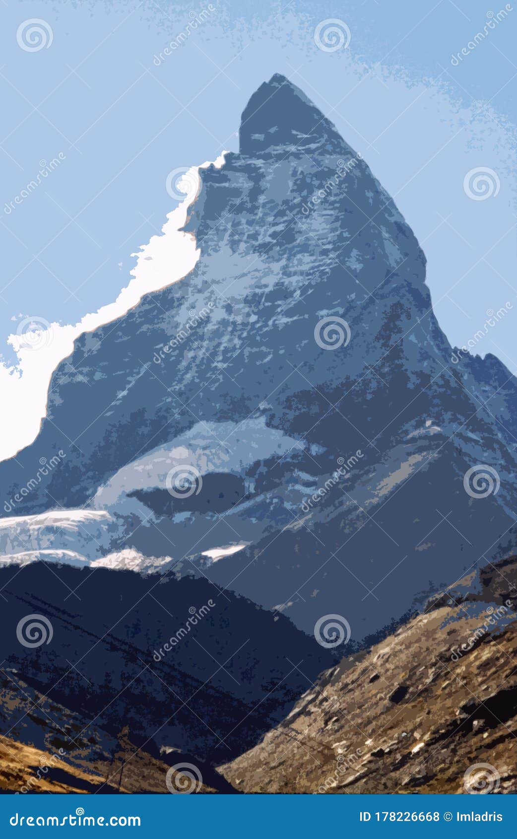 Matterhorn Mountain Silhouette Cartoon Vector | CartoonDealer.com ...