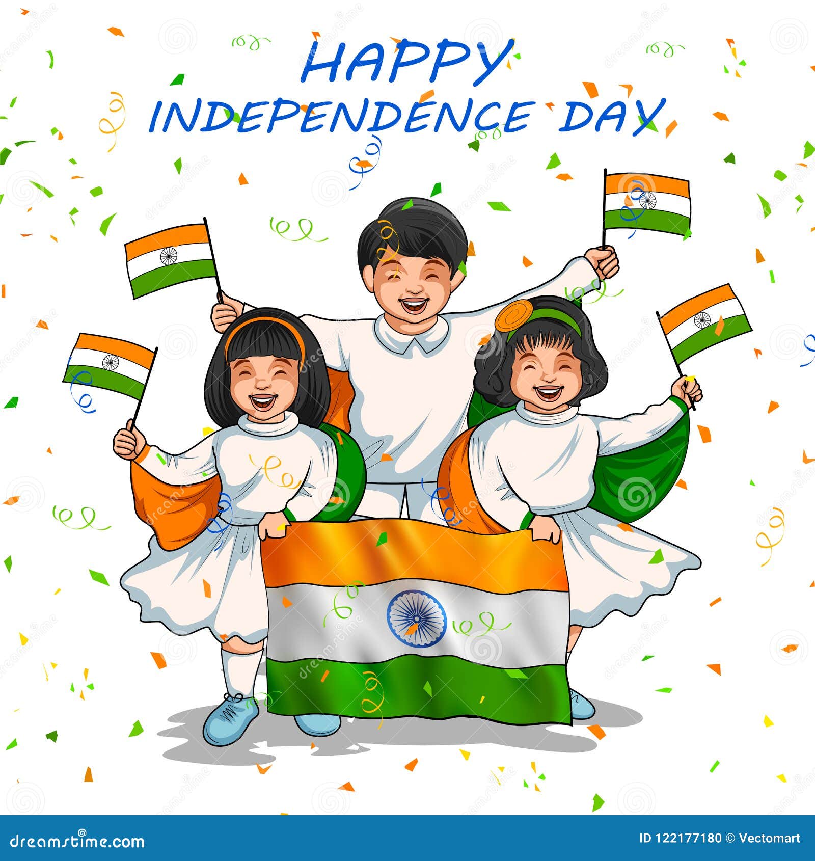 Indian Kid Holding Flag of India with Pride for 15th August Happy  Independence Day of India Stock Vector - Illustration of family, freedom:  122177180