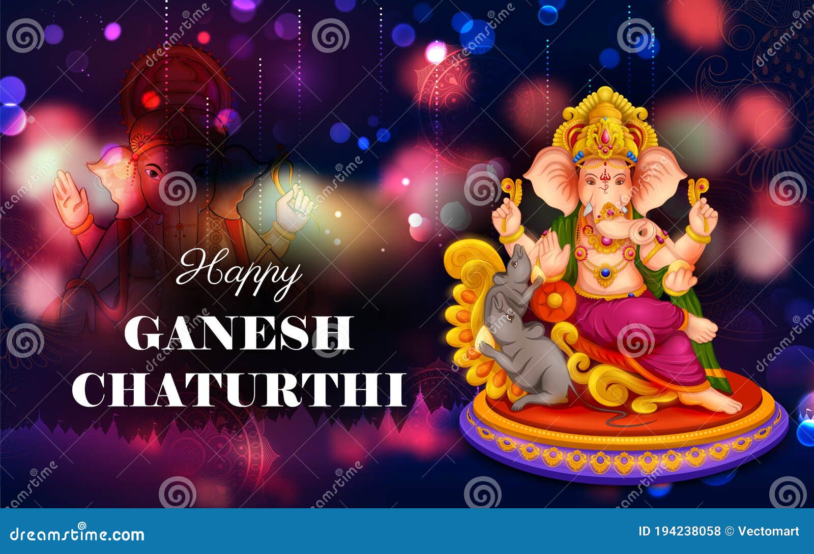 Indian People Celebrating Lord Ganpati Background for Ganesh ...