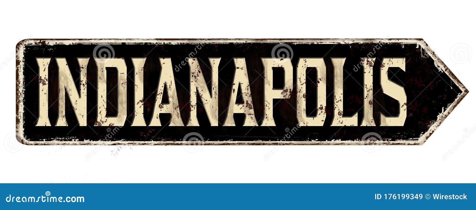 Illustration of an Indianapolis Sign Isolated on a White Background