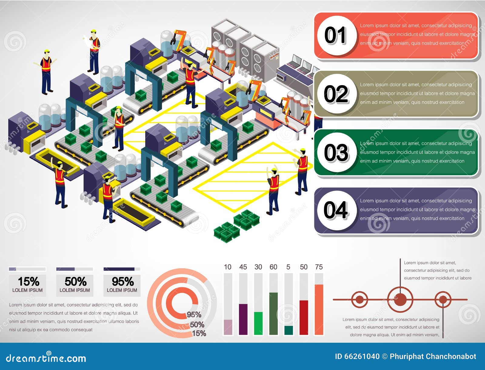 Illustration of Info Graphic Factory Equipment Concept Stock Vector ...