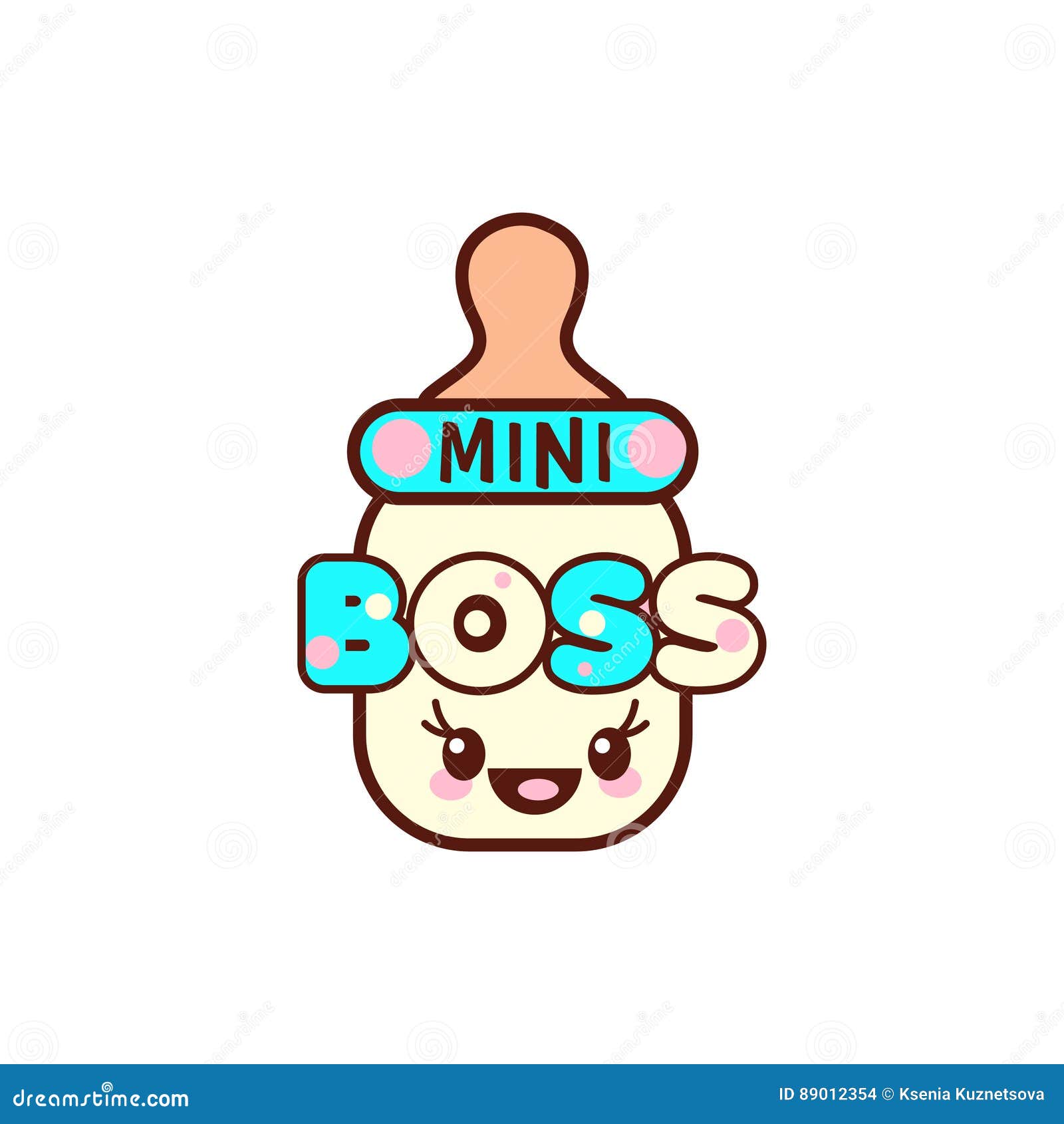 Download Illustration Of Isolated Baby Bottle With Phrase Mini Boss ...