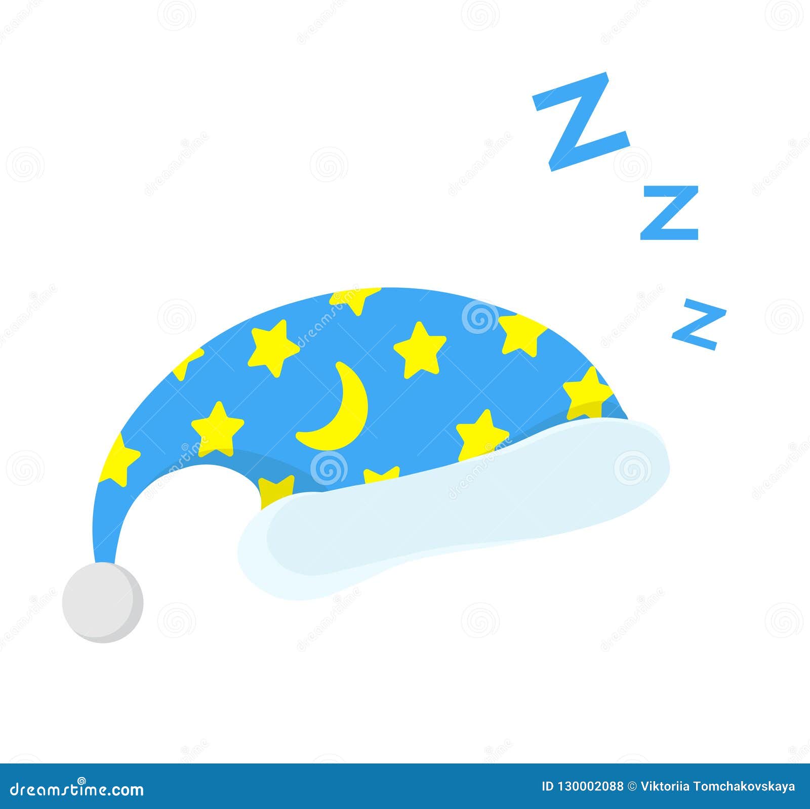 Illustration of Isolated Cartoon Sleeping Cap. Cute Sleeping Icon. Good