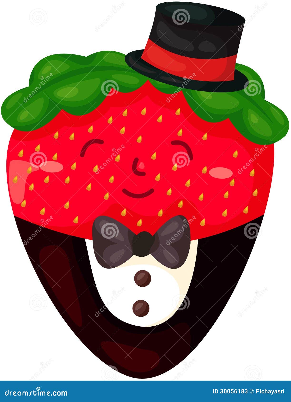Cartoon Strawberry with Chocolate Stock Vector Illustration of