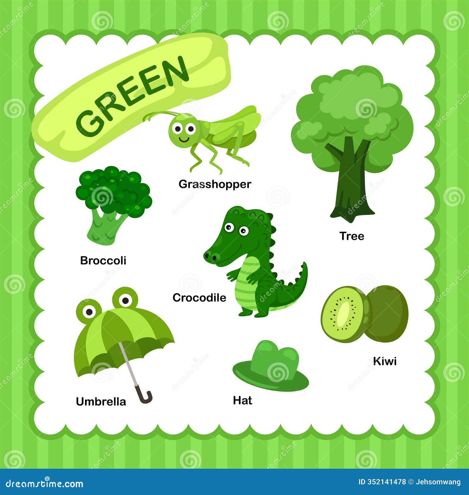 Illustration of Isolated Color Green Group Stock Illustration ...