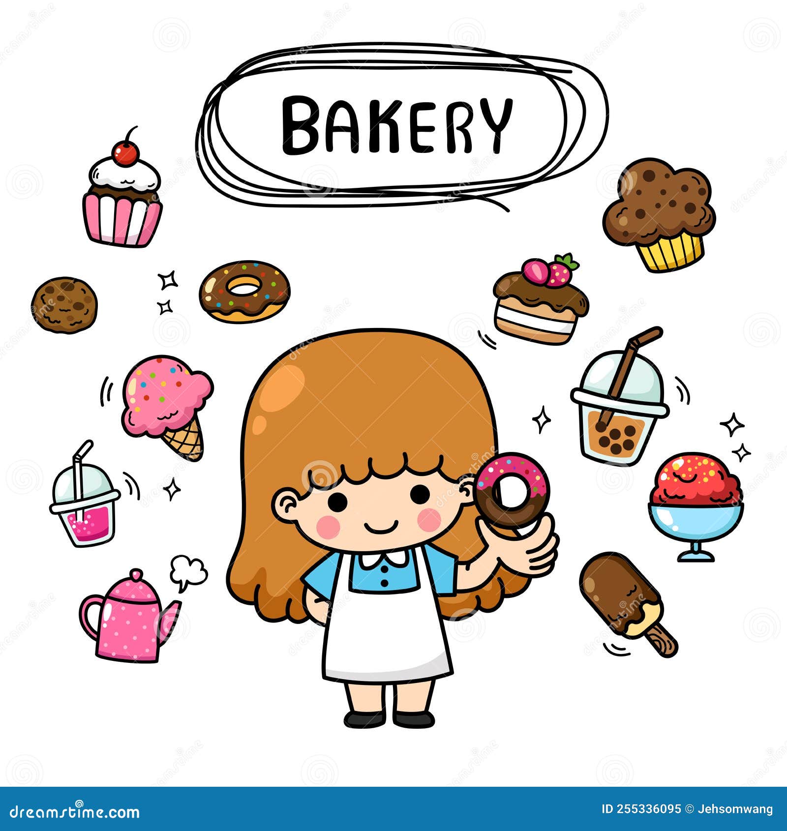 Illustration Isolated Set Cartoon Bakery Stock Vector Illustration of