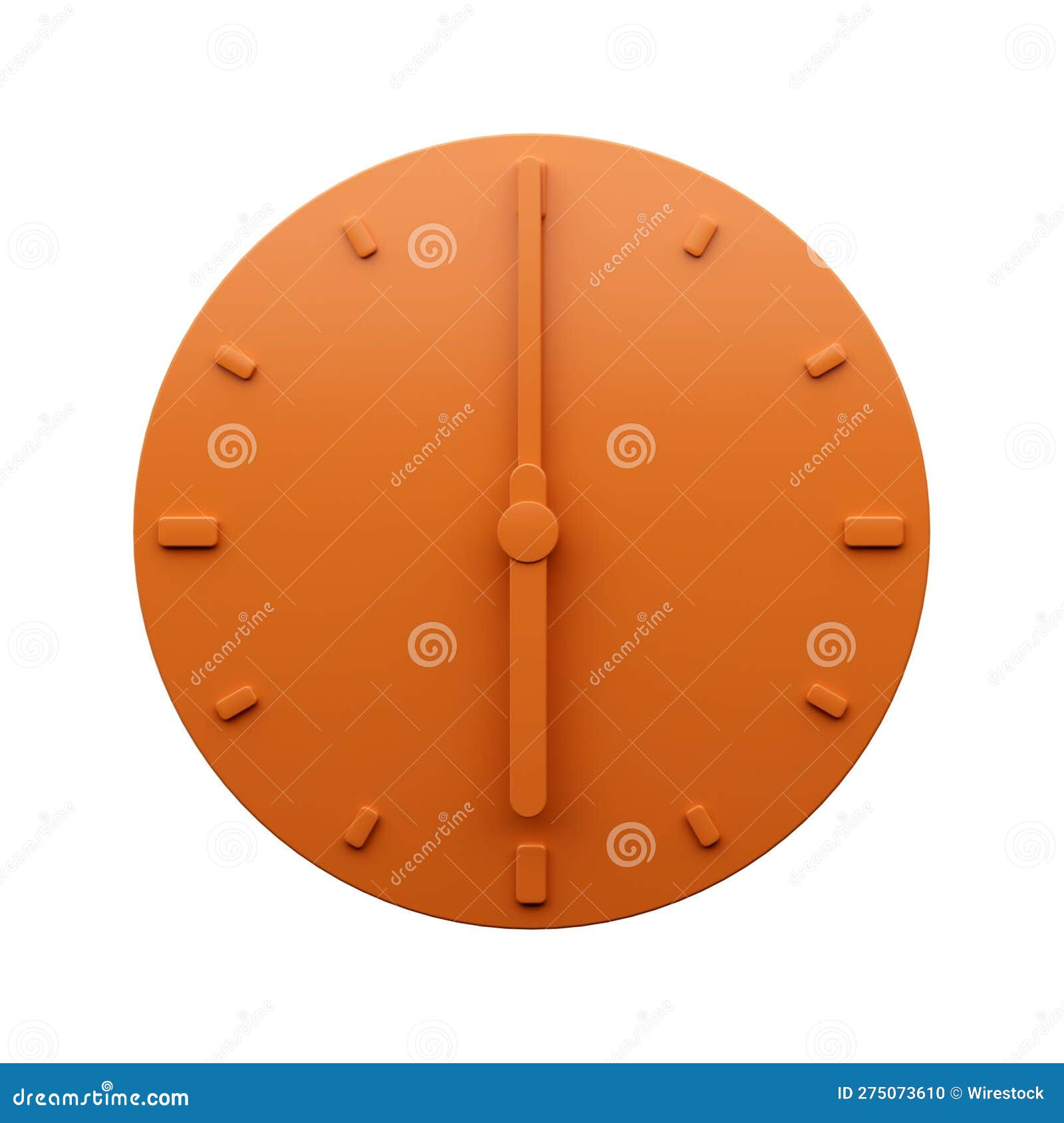 Illustration of an Isolated White Background Featuring an Orange Clock
