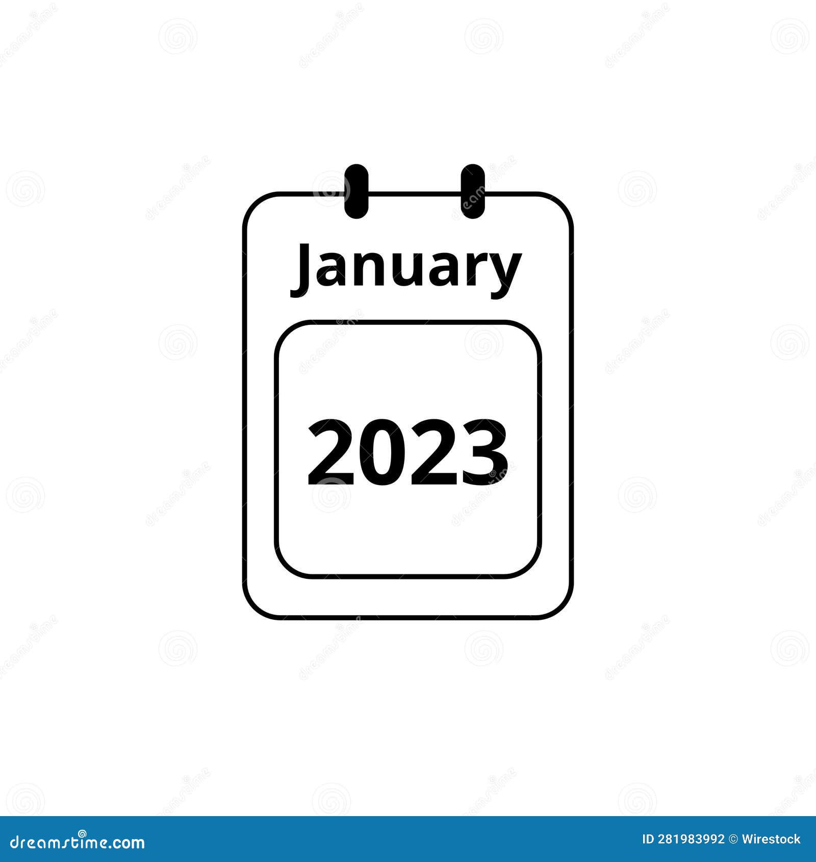Illustration of a January themed Calendar of 2023 on a White Background Illustration of a January themed Calendar of 2023 on a White Background