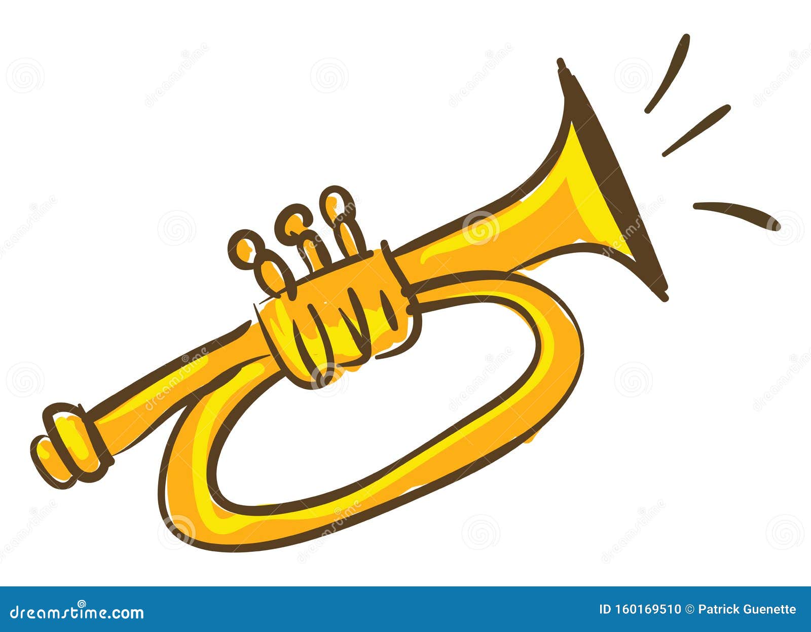vecteur de trompette. instrument de musique enfant. illustration