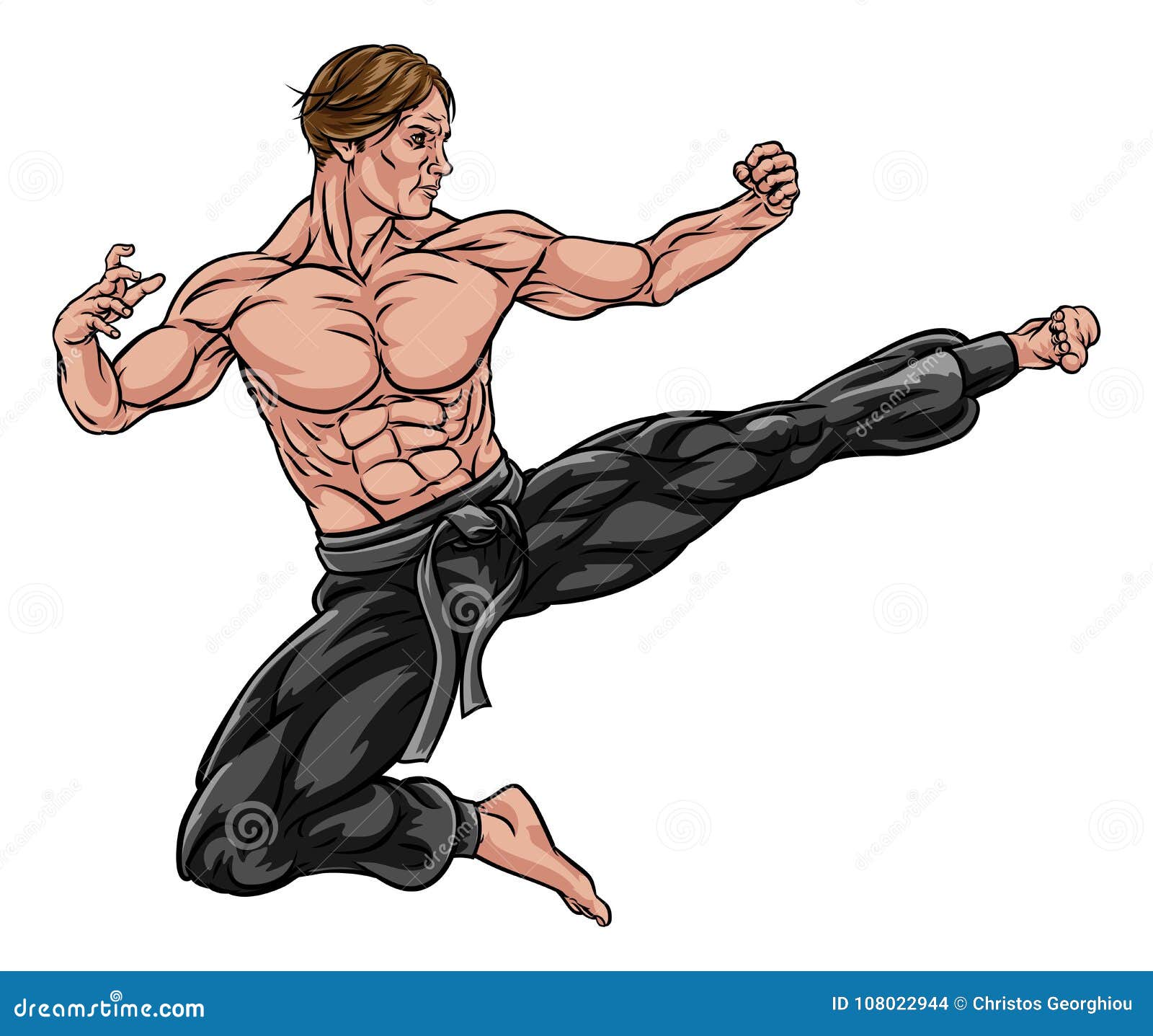Karate Kung Fu Flying Kick Man Cartoon Stock Vector - Illustration of kungfu, martial: 108022944 Karate Kung Fu Flying Kick Man Cartoon Stock Vector - Illustration of kungfu, martial: 108022944
