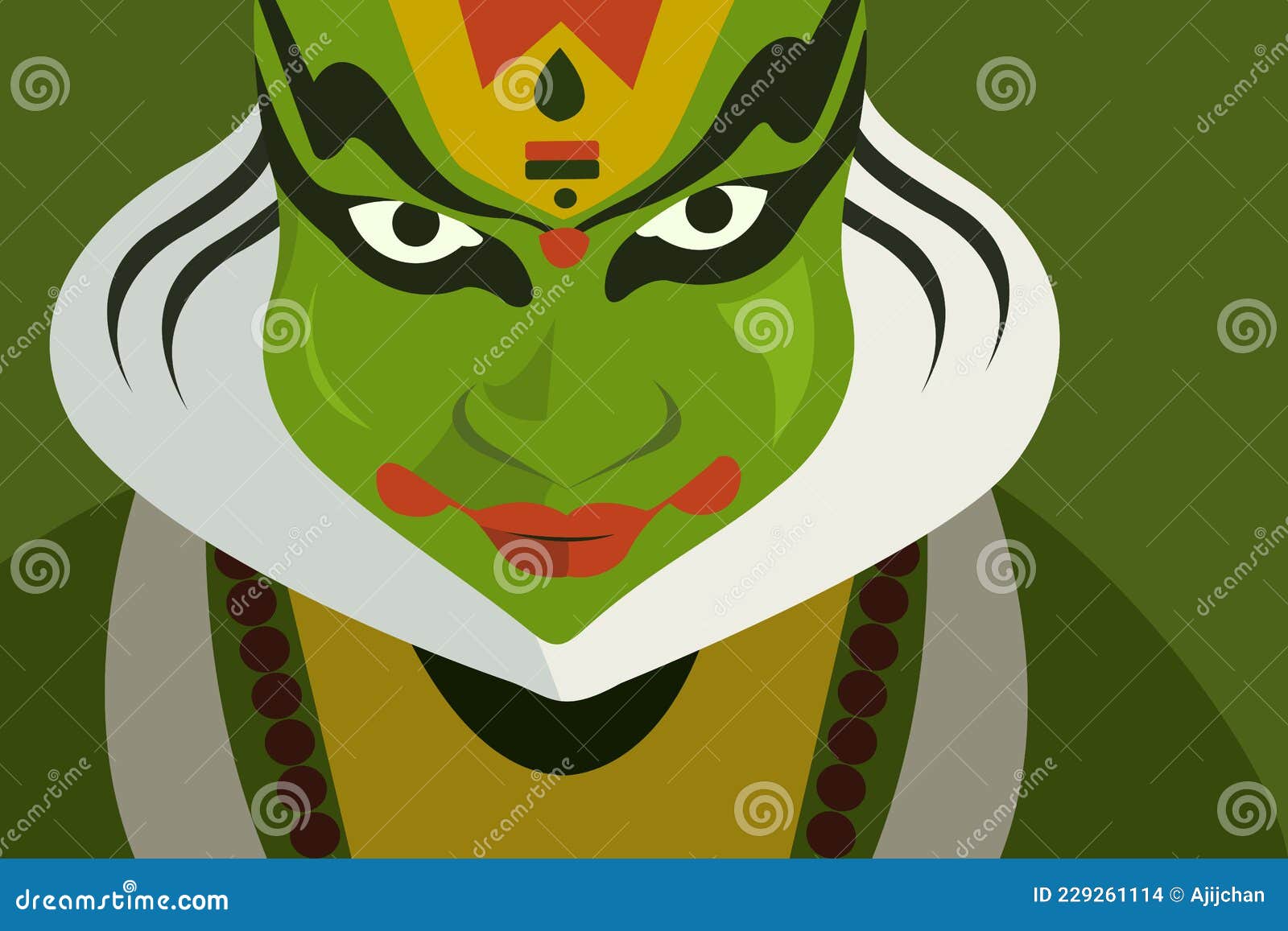 kathakali artist`s face