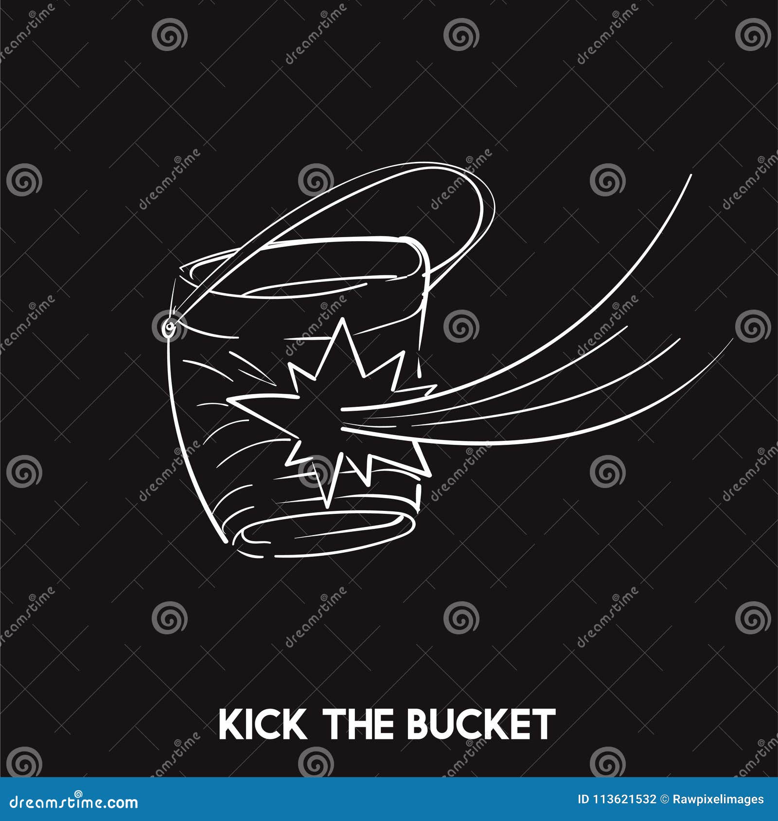 Kick The Bucket Stock Clipart, Royalty-Free