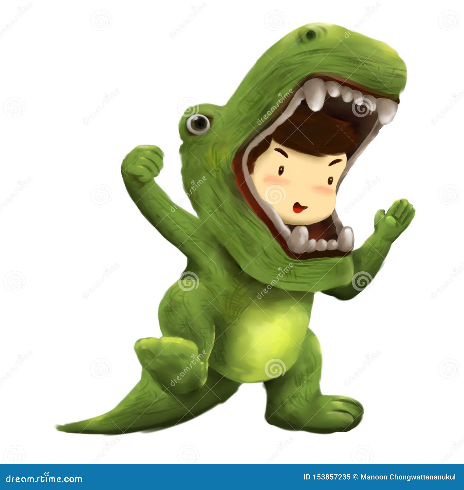 Dino Boy, Kid Dresses in Dinosaur Costume Dancing with Joy Stock  Illustration - Illustration of small, human: 153857235