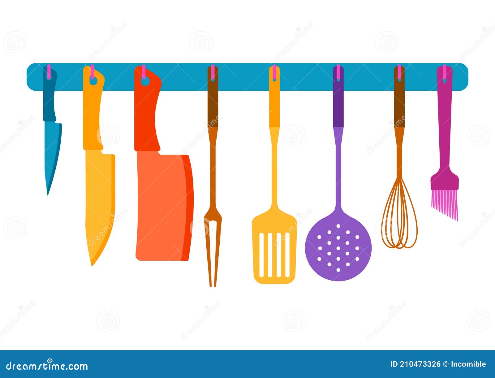 Illustration with Kitchen Utensils. Stock Vector Illustration of