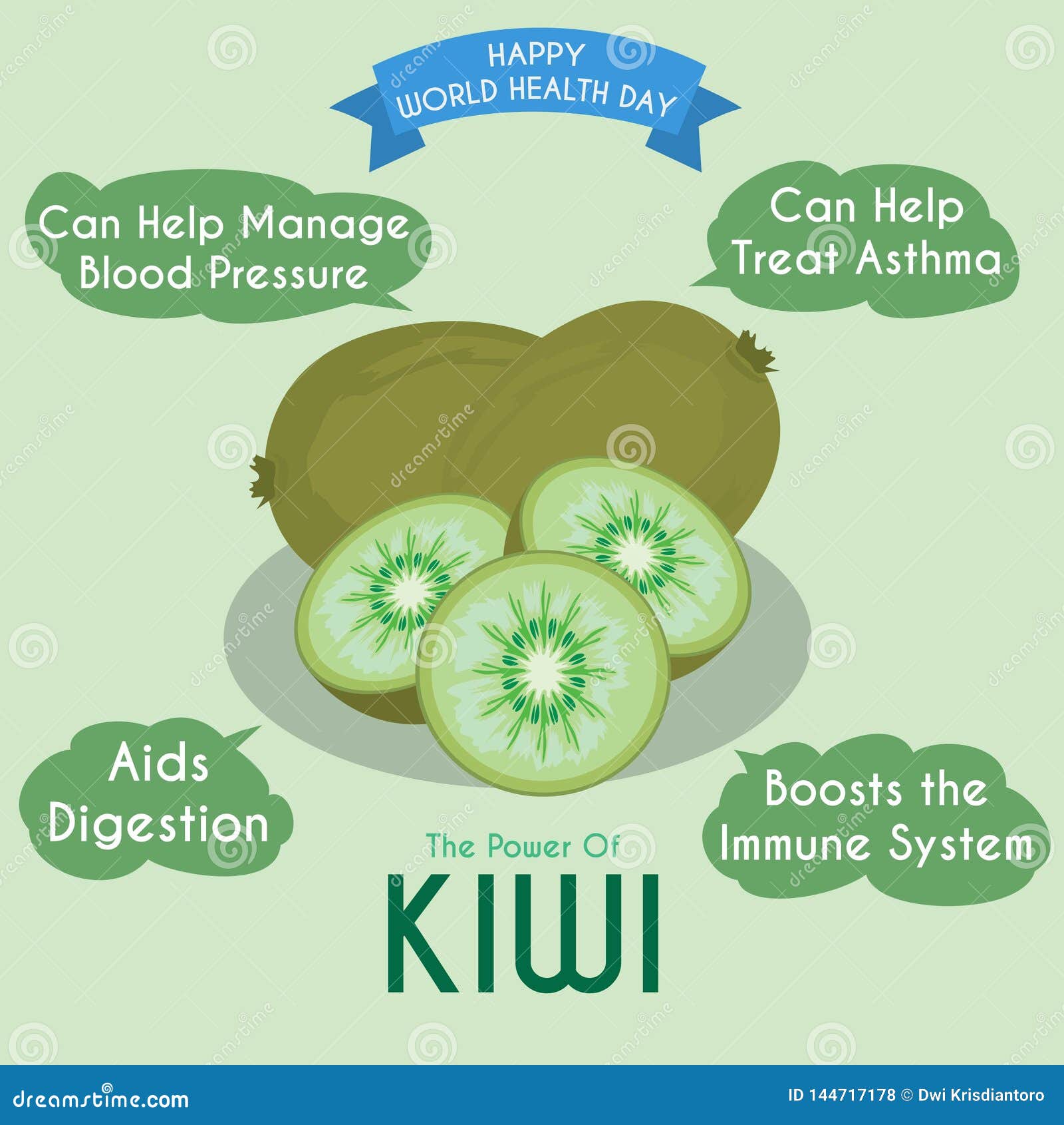 Illustration of Kiwi and Its Benefits Stock Vector Illustration of