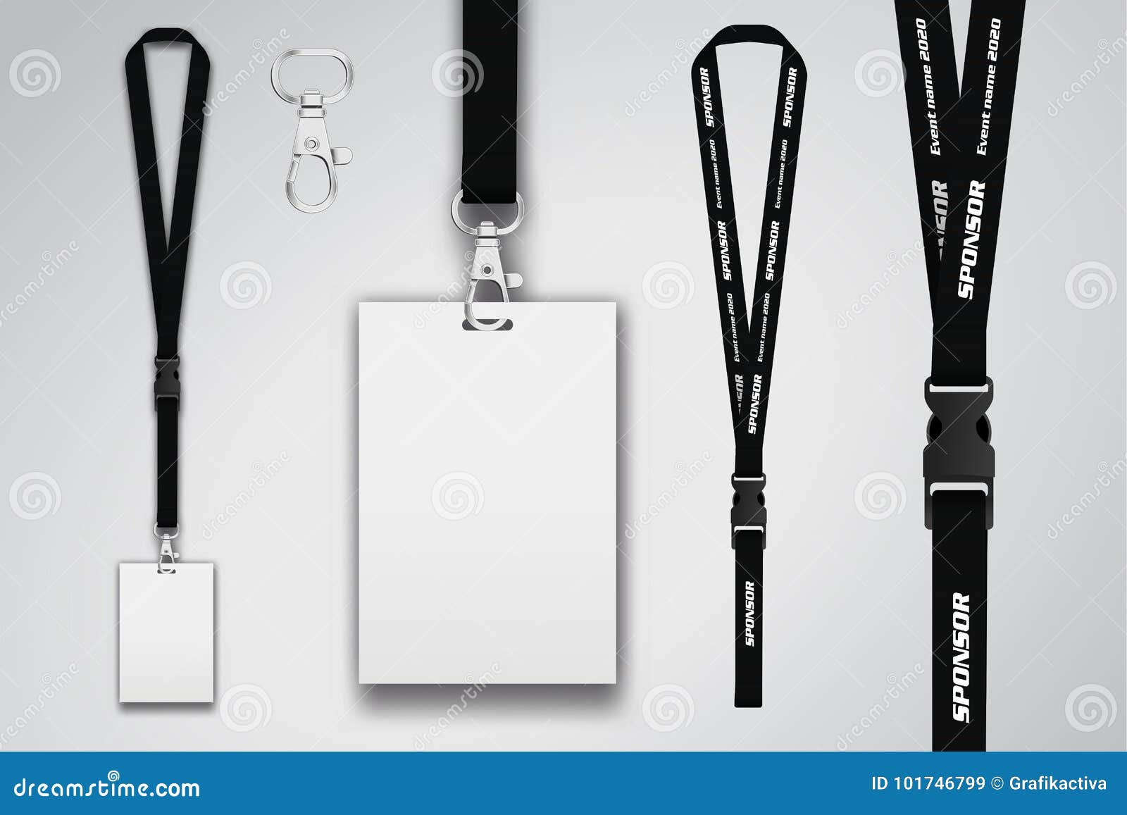  of lanyard for backstage, party or event. access hanging identification. ribbon with place for sponsor