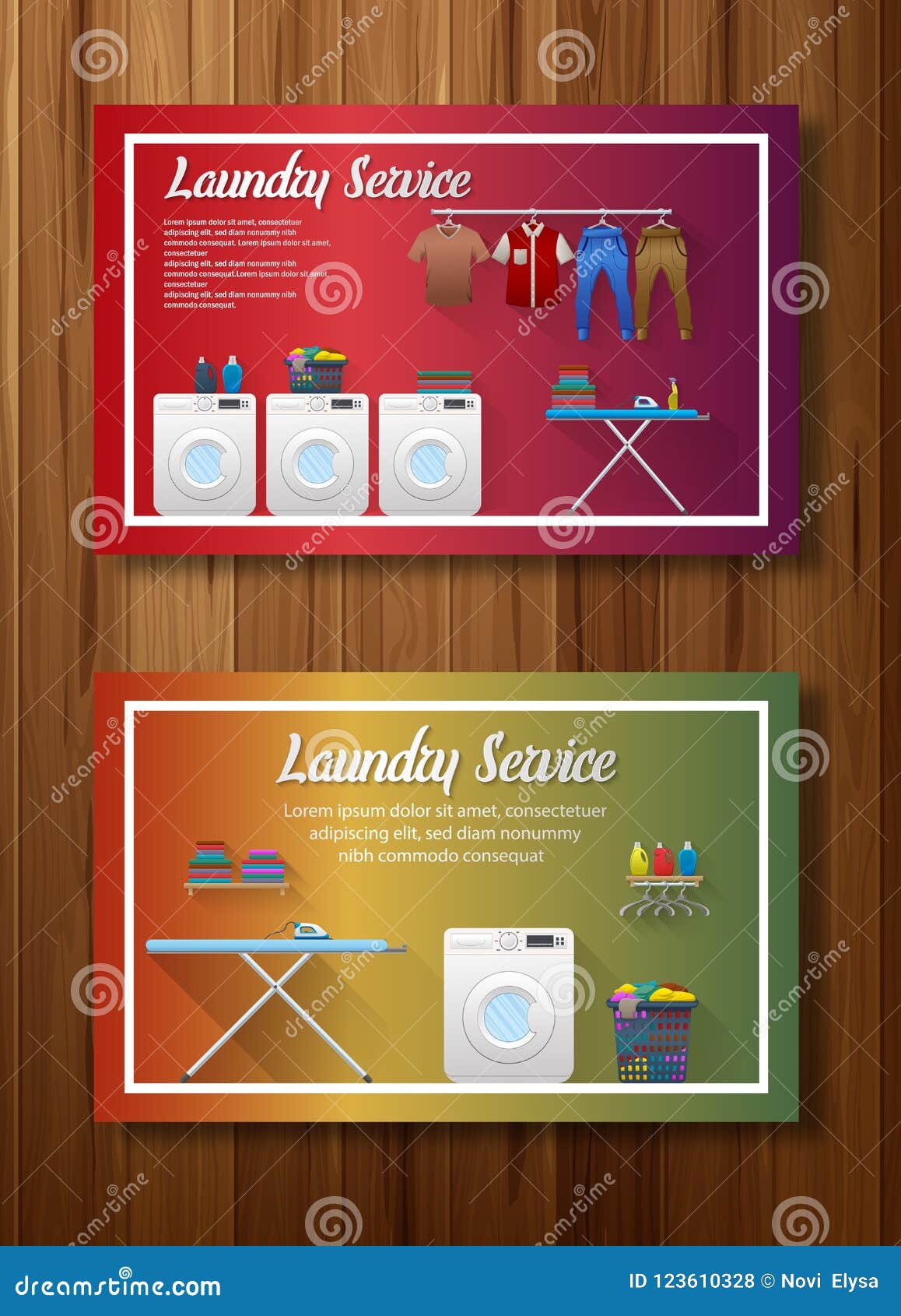 Laundry Service Banner Design On Board Wall Background ...