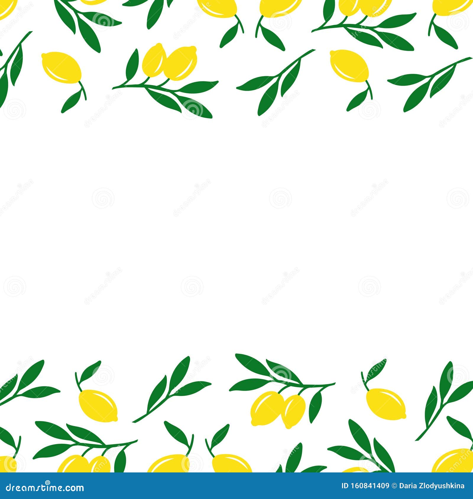 Illustration of Lemons. Border Stock Illustration Illustration of