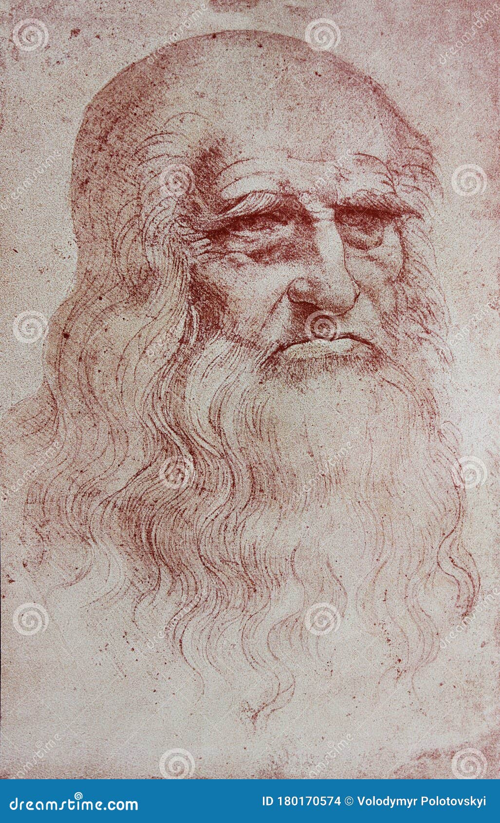 an  of leonardo da vinci`s portrait from a vintage book leonard de vinci, eugene muntz, 1899, paris