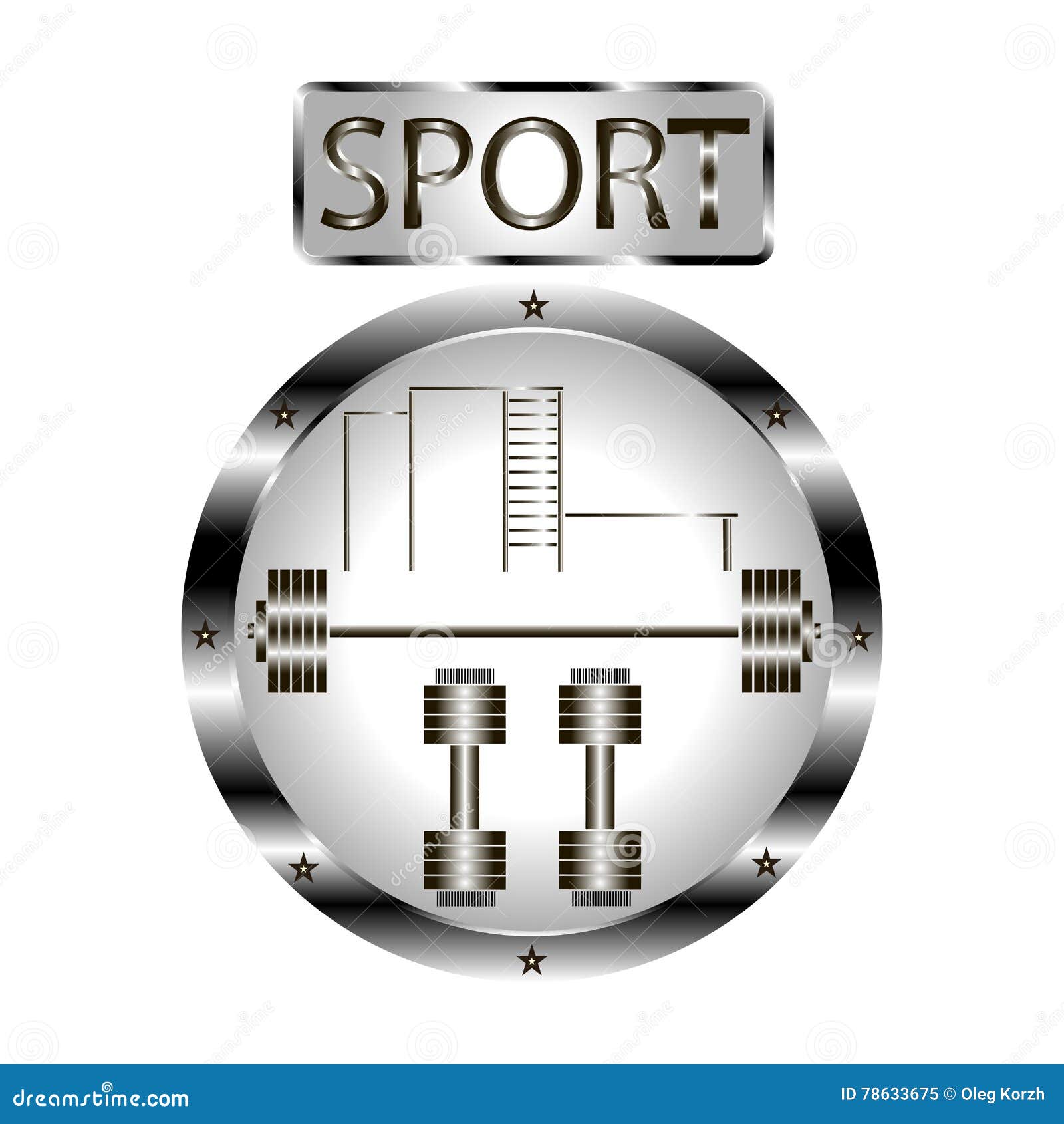 Illustration Logo for a Sports Equipment. Stock Vector Illustration of metallic, lifting 78633675