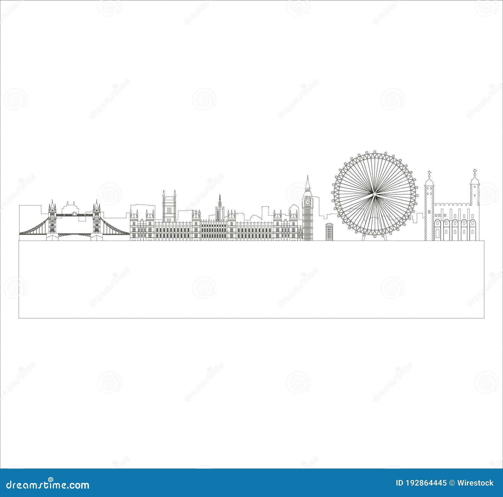 Illustration of the London Eye, Big Ben and Other Famous Buildings in ...